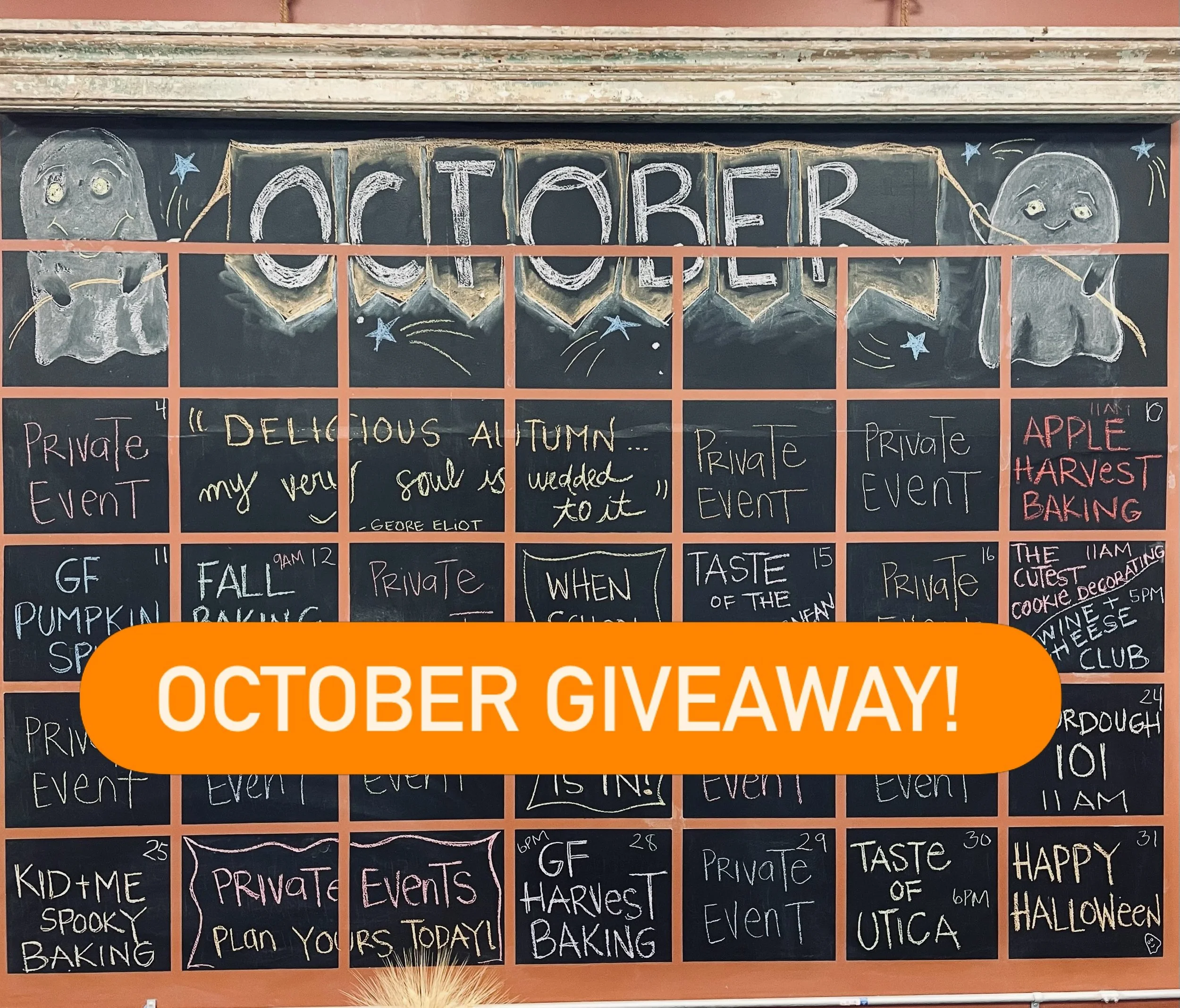 🎃👻 OCTOBER GIVEAWAY! 🧡🍁
Come celebrate the most wonderful time of the year with us, at an October cooking class. 
This is a quick one, since we&rsquo;re kinda late this month (🙈). We will choose one winner tomorrow, Saturday, October 10. 
Winner