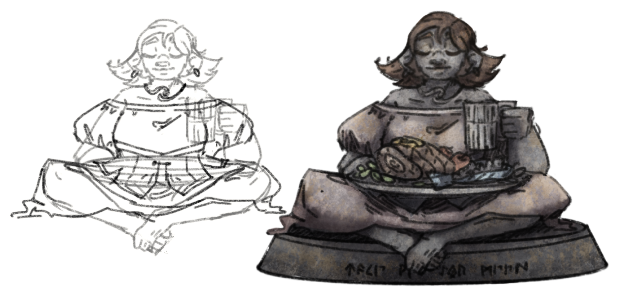 Mother Goddess_sketch and staturerender.png