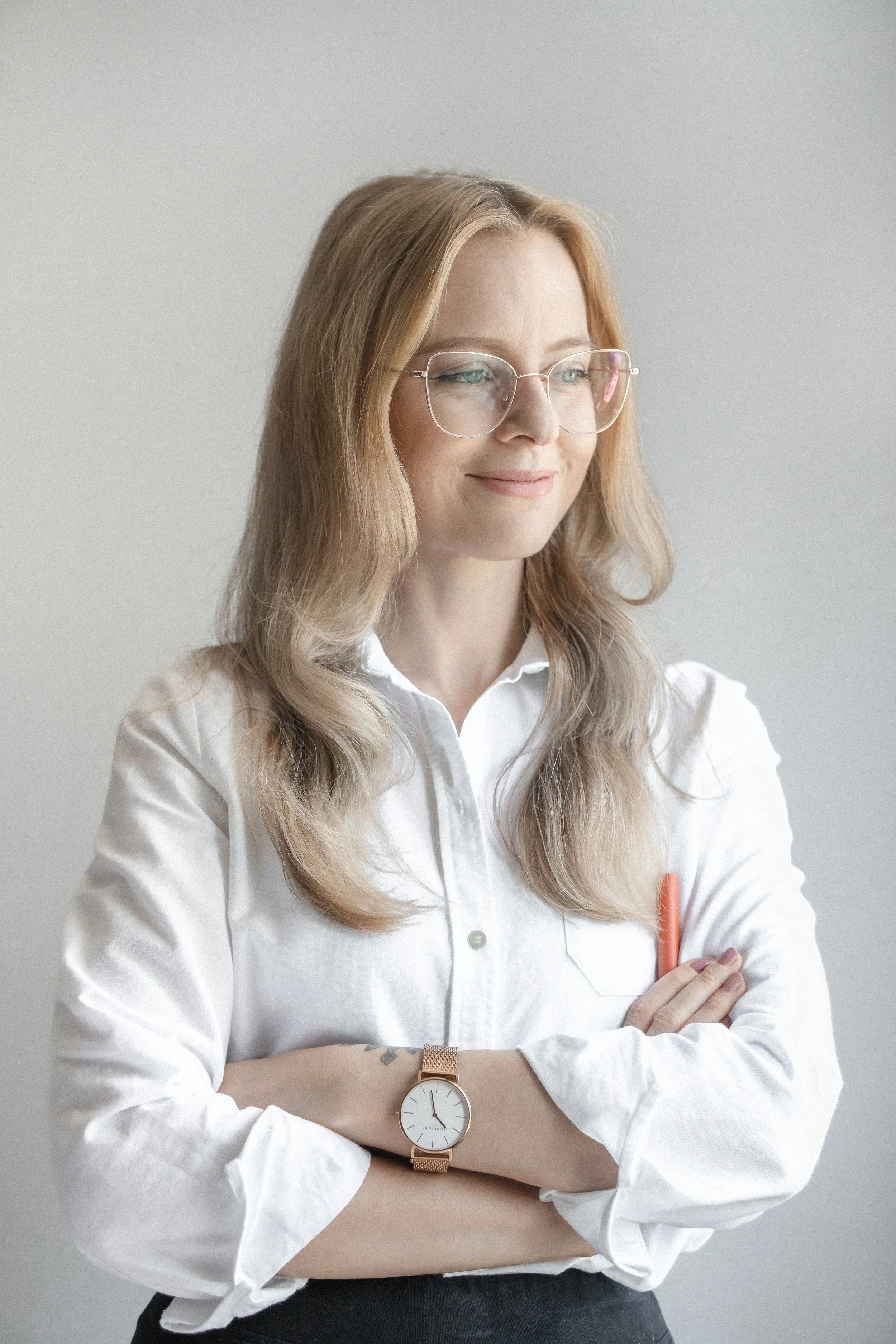 The instructor Dr. Kat smiling looking to the side