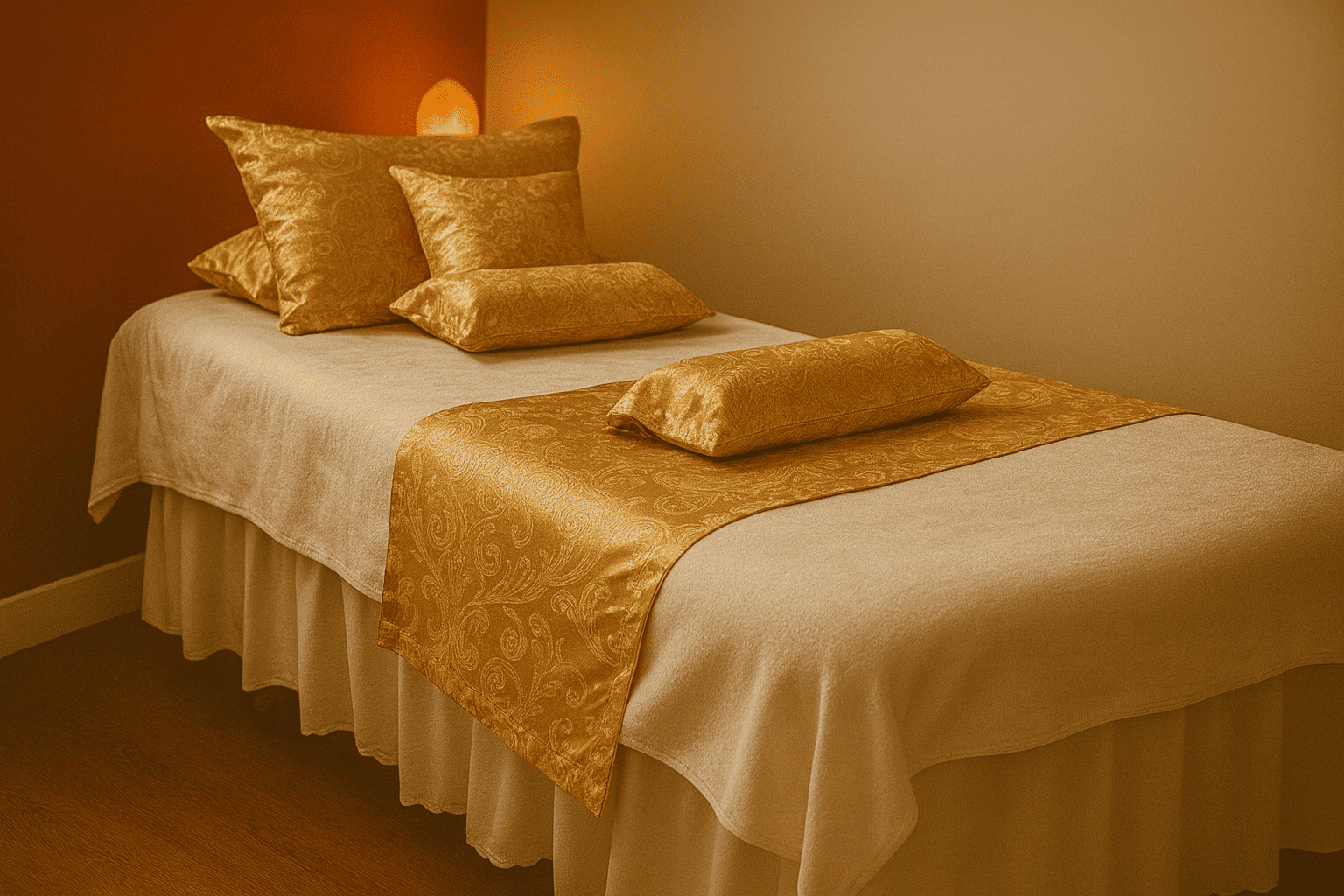 Behandeltafel voor facials, massage en medisch pedicure en lichaamsscrub bij Shemaiah Beauty & Wellness in Amstelveen