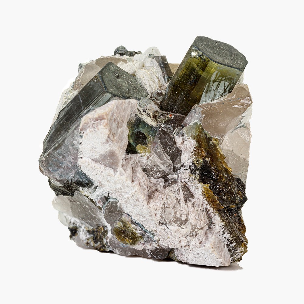 Green tourmaline in host rock