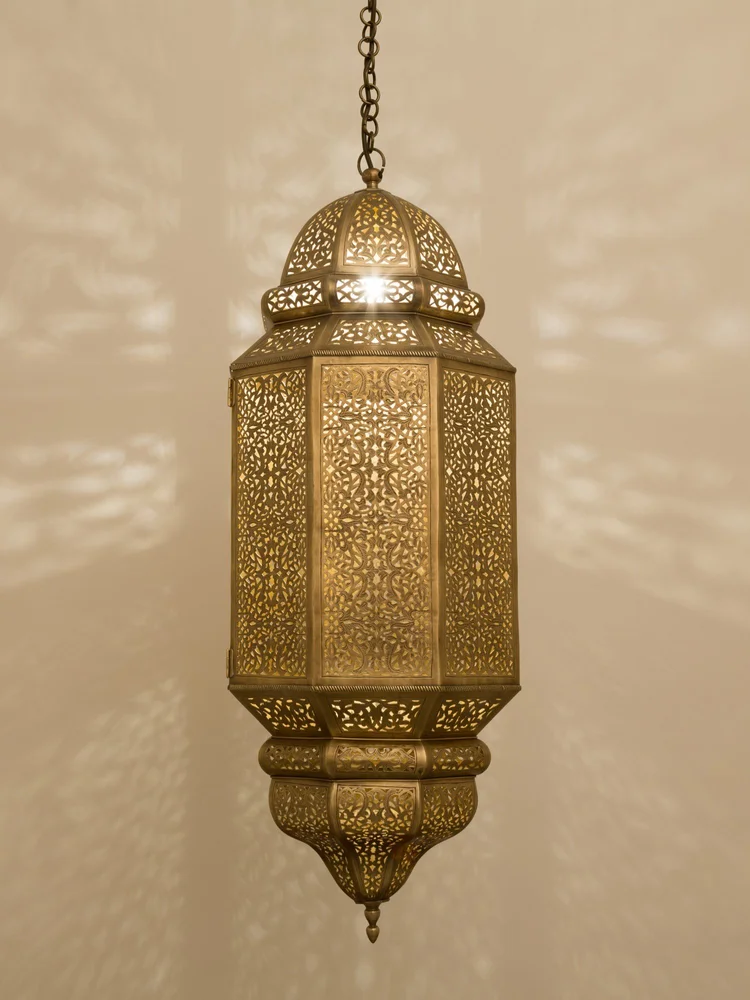 Java Moroccan Antique Brass Pendant Light — Large