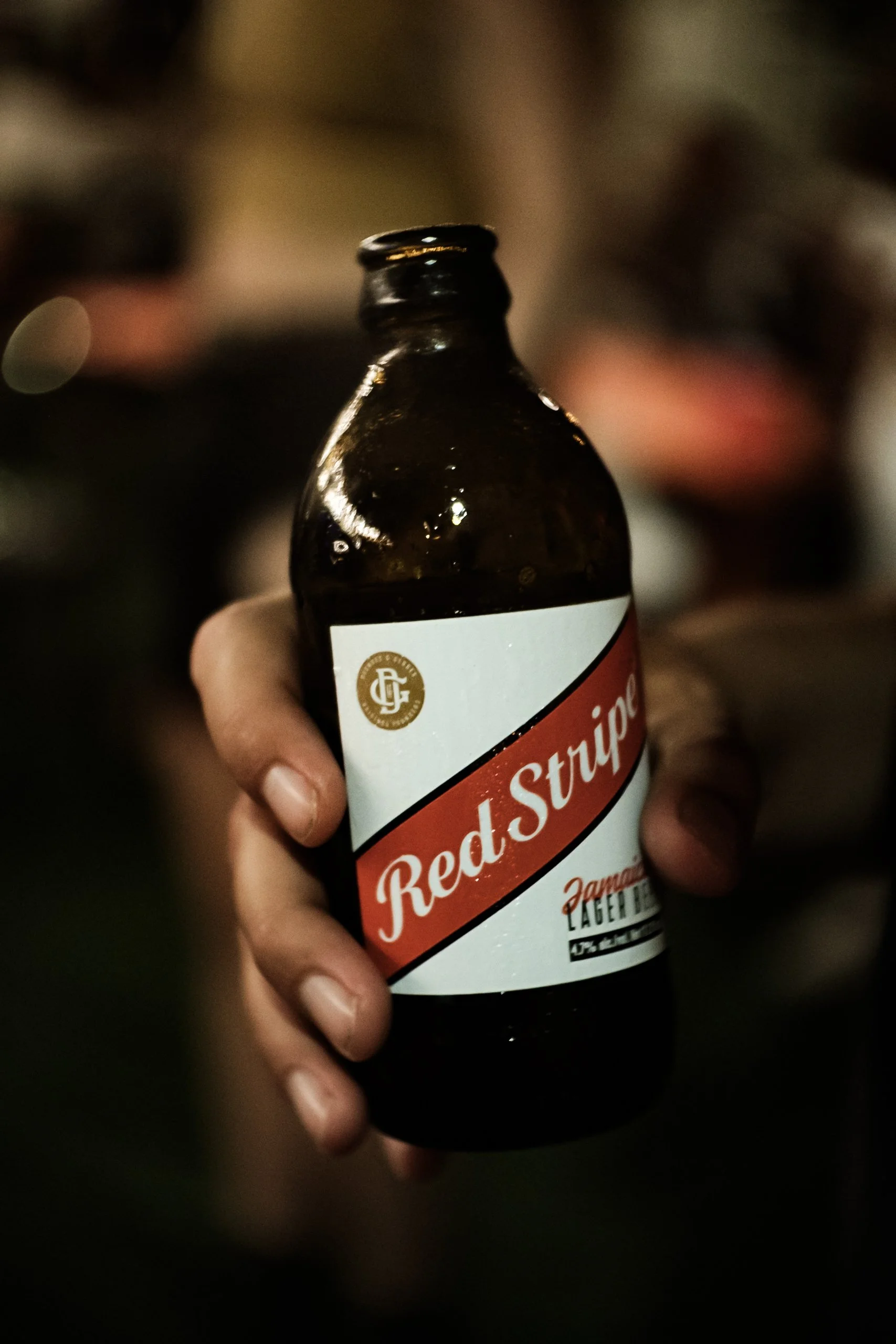 "Red Stripe, hooray beer!"
