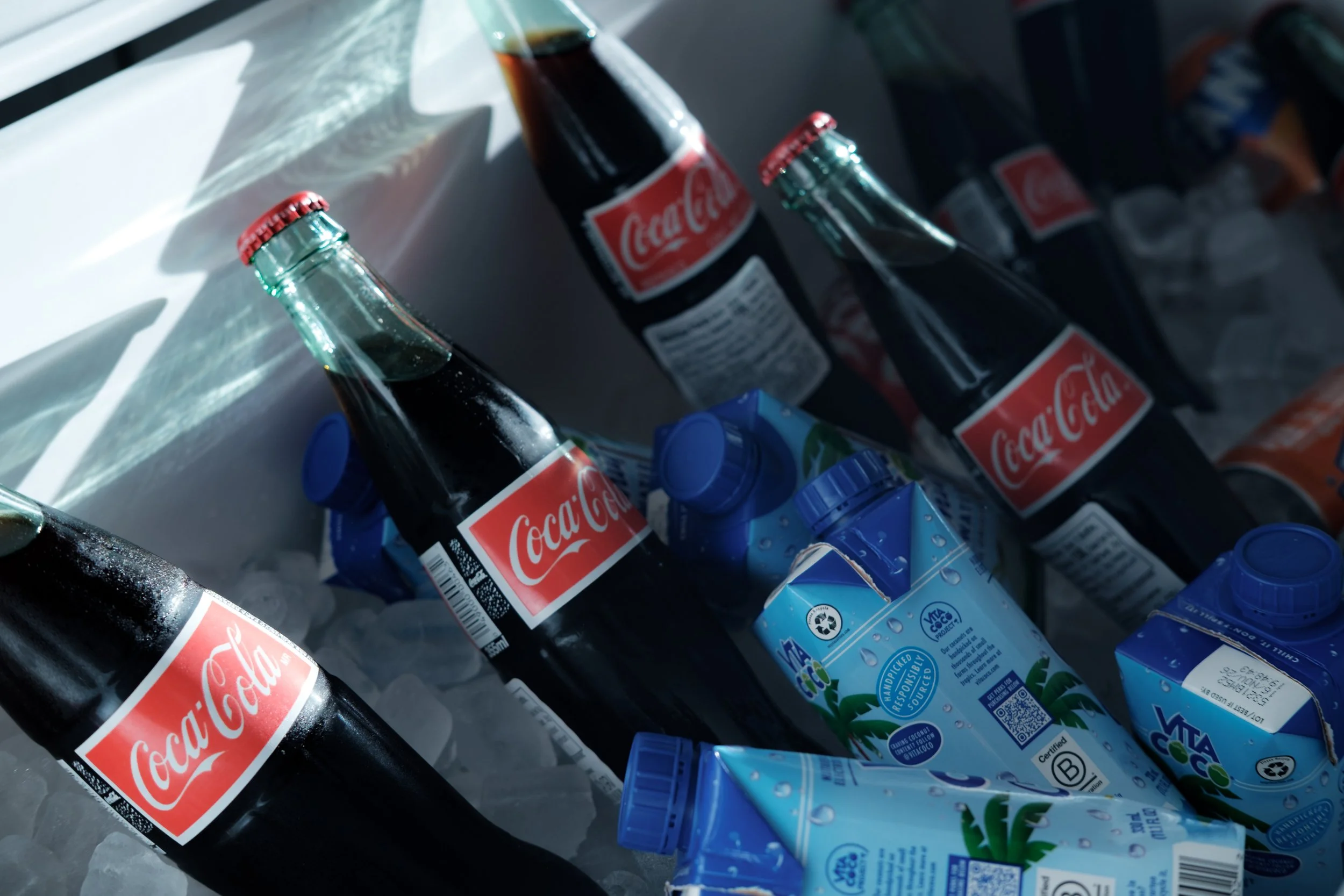 The way the light was hitting the bottles of Coke and coconut waters really appealed to me. I probably looked a little weird taking this considering I was at my friend's birthday party.