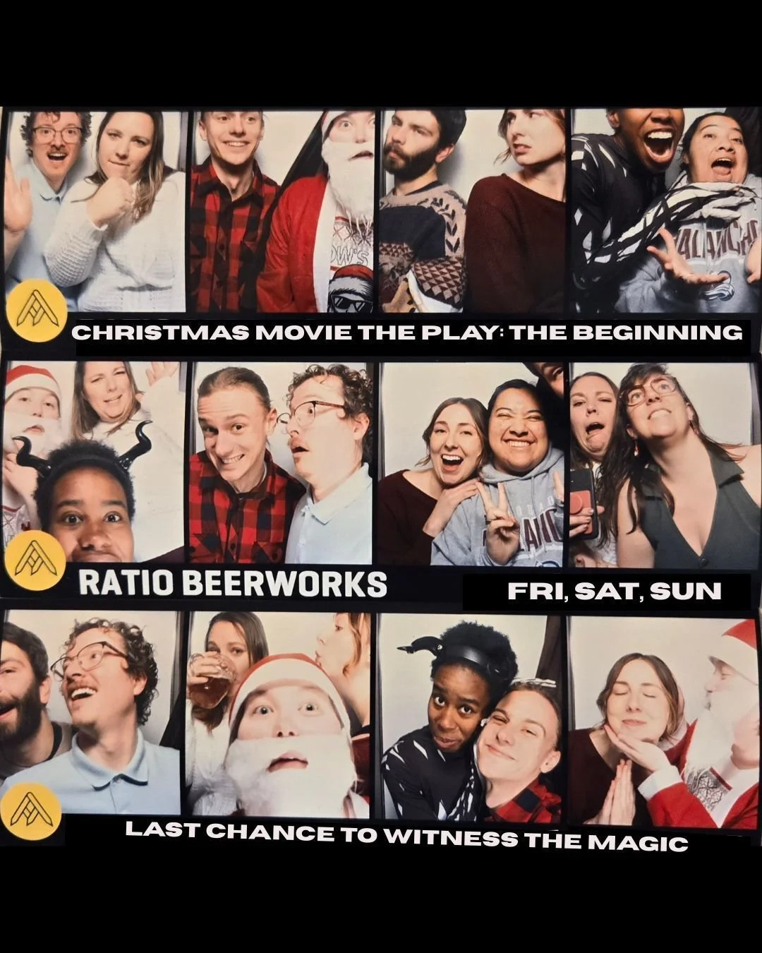 What are audiences saying? 
"Awesome!"
"I laughed my ass off the whole way through"
"So smart and absurd"

Last weekend of shows to catch THE holiday horror romcom play of the season! Christmas Movie the Play: The Beginn