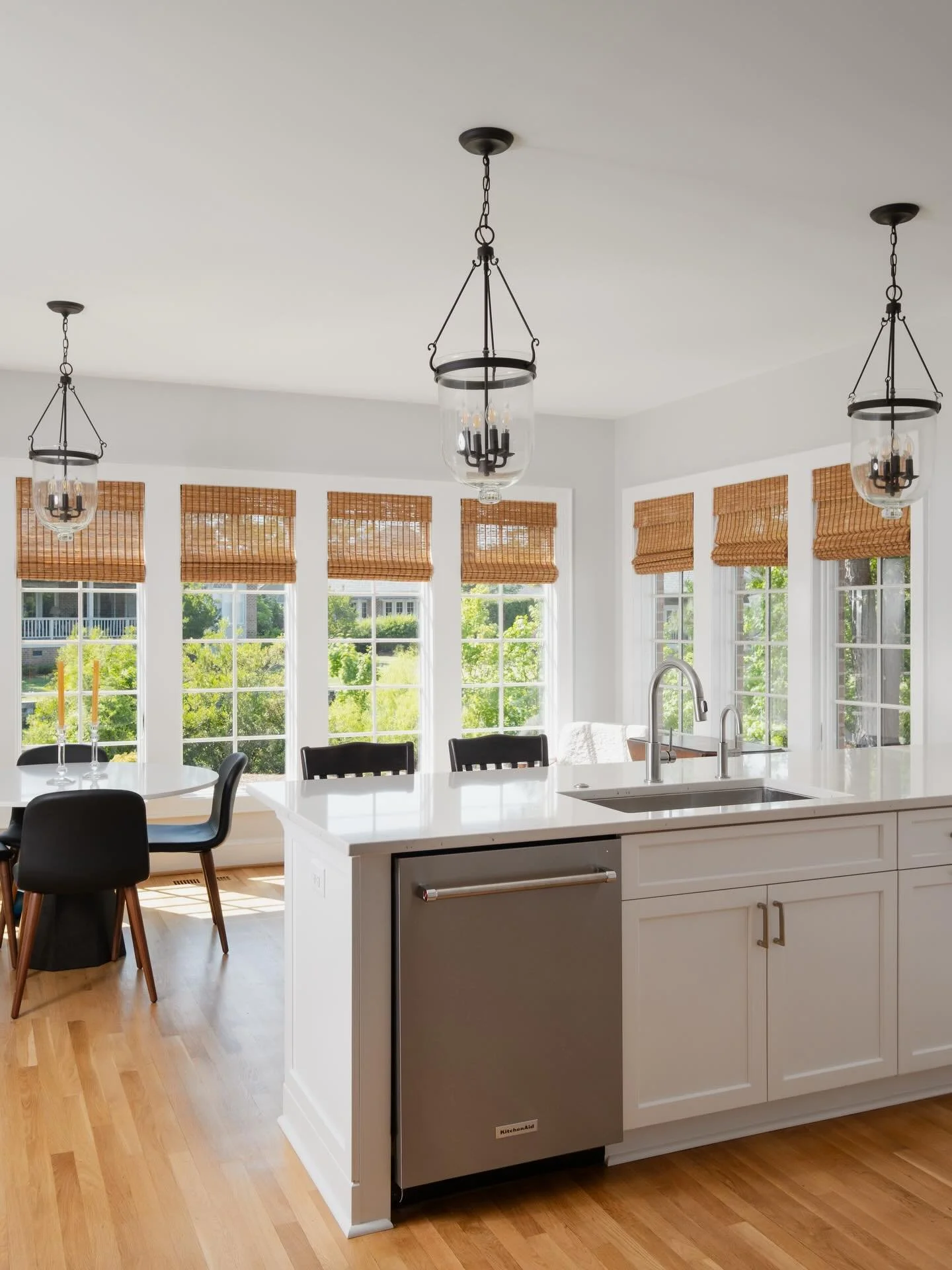 These clients kept their original floors &amp; light fixtures but decided it was time for their cabinetry and countertops to get an upgrade! Sometimes mixing the old with the new can work out perfectly!