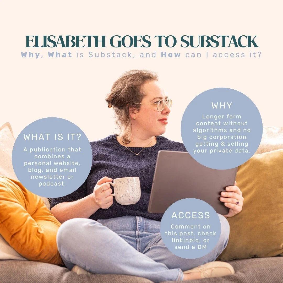 🌸 Elisabeth Goes to Substack 🌸

As moms, there are thoughts and feelings we often keep to ourselves. On my Substack, I&rsquo;m opening up about the real, raw sides of motherhood &mdash; the highs, the lows, and the moments that don&rsquo;t make it 