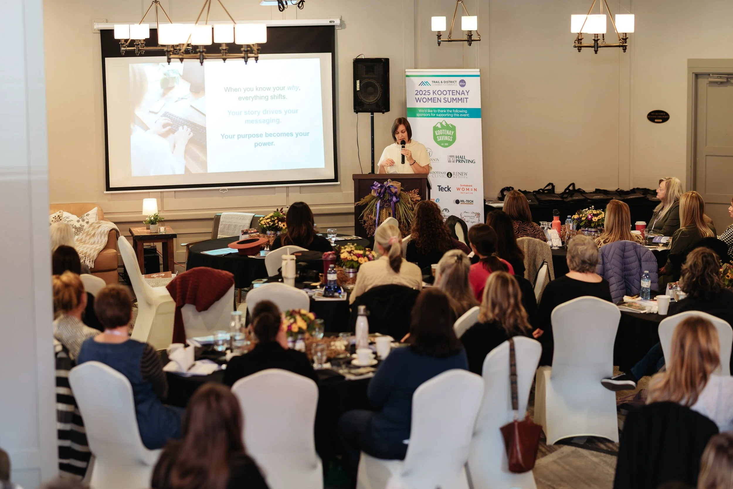 Businesswomen networking at a Kootenay Women In Business event in the Kootenays, BC.