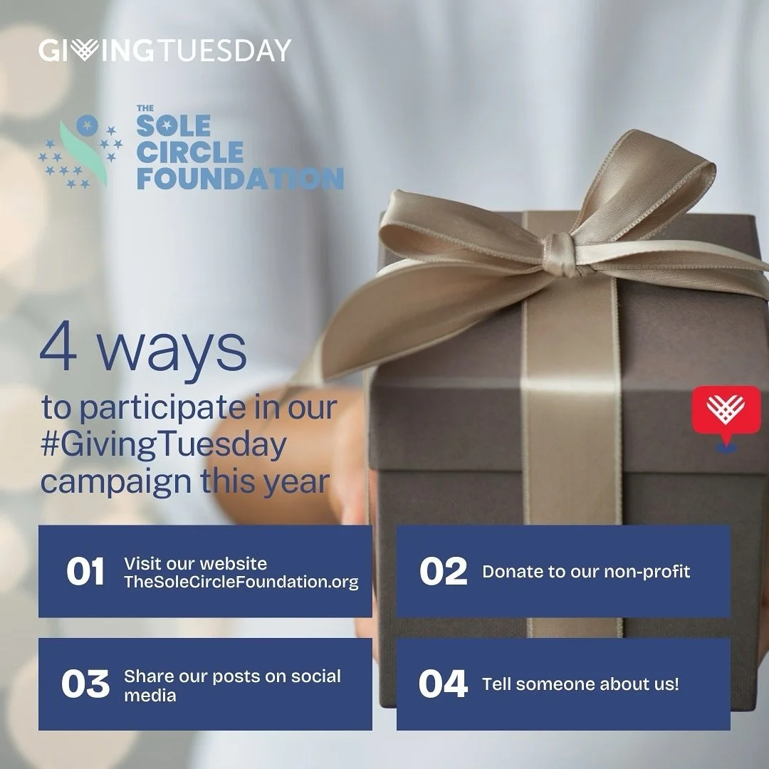 It&rsquo;s GivingTuesday! This year, let&rsquo;s shine a light on brighter futures. Visit our website  and consider donating to The SoleCircle Foundation (thesolecirclefoundation.org) Your contribution can empower individuals and communities to reach