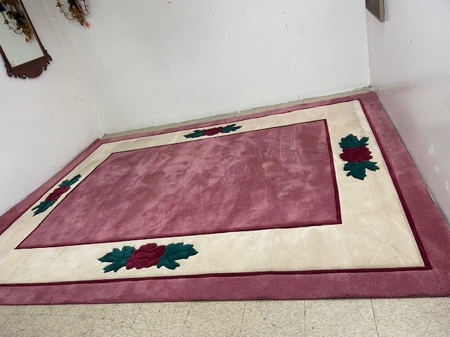 Pink Rug With Roses