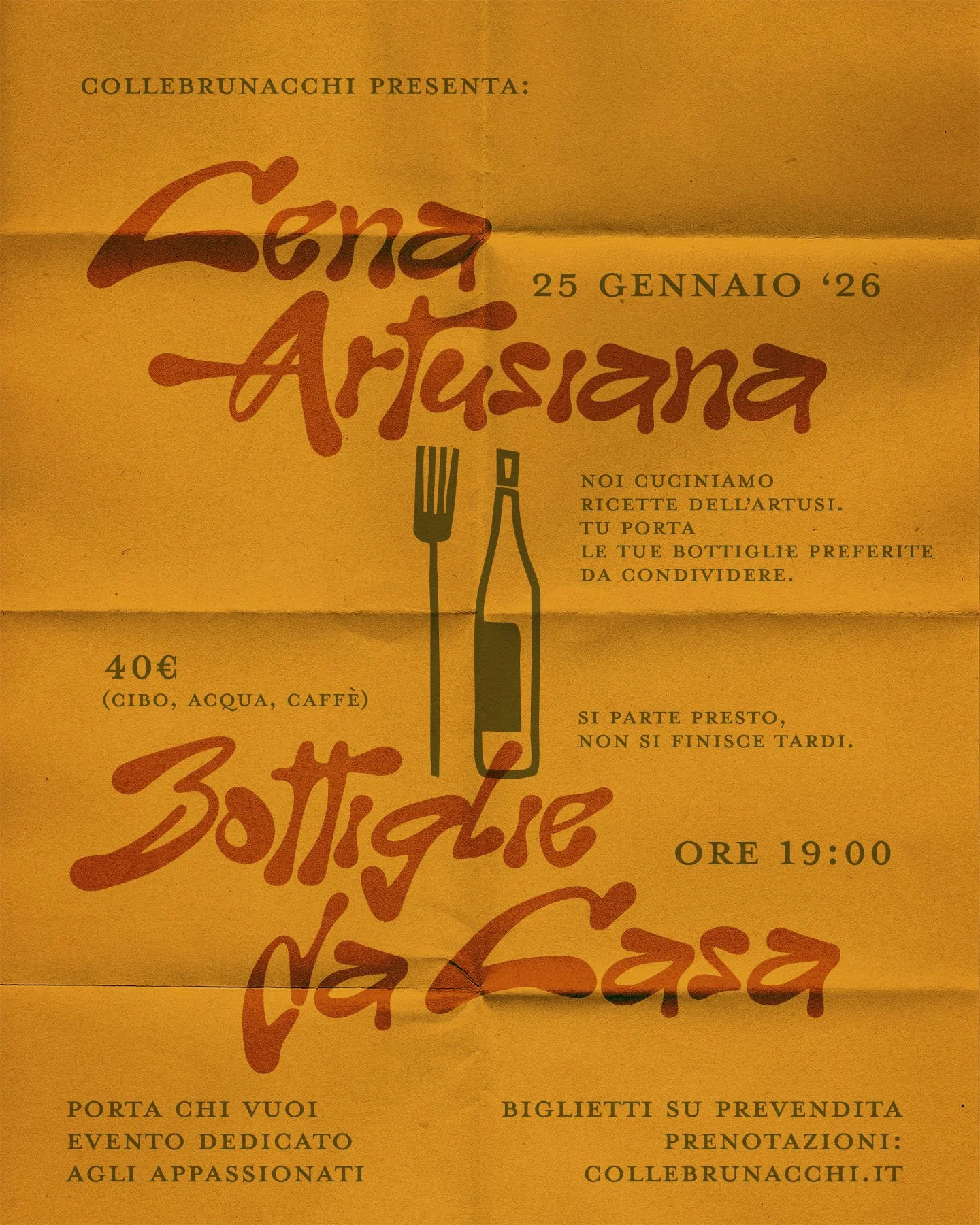 CENA ARTUSIANA E BOTTIGLIE DA CASA