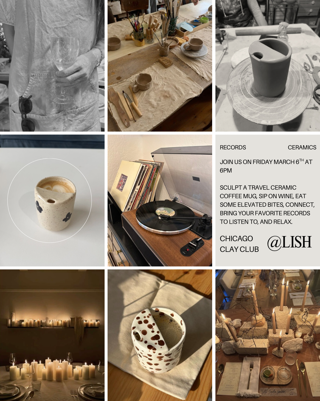 LISH x Chicago Clay Club - Ceramics Class Tickets (3/6/26)