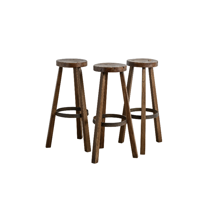 Brutalist Elm Bar Stools