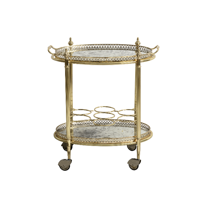 French Polished Bar Cart
