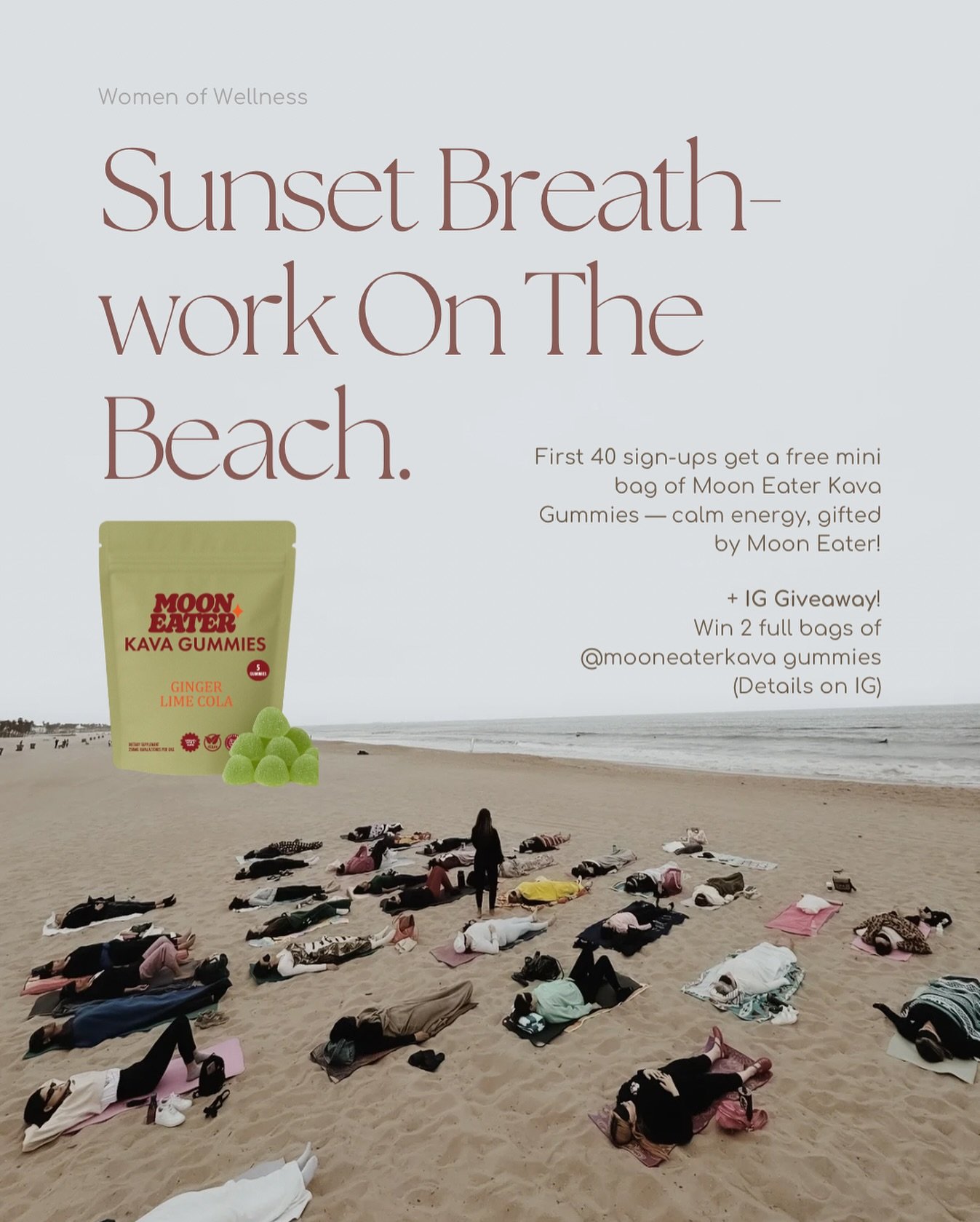 Slow down with us at sunset for breathwork, connection, and calm. 🌅😮&zwj;💨

Join us for a grounding evening of breath-work + real conversation on the sand at Santa Monica Beach (Tower 27)&mdash;led by our favorite, @_flowwithlo . We&rsquo;ll settl
