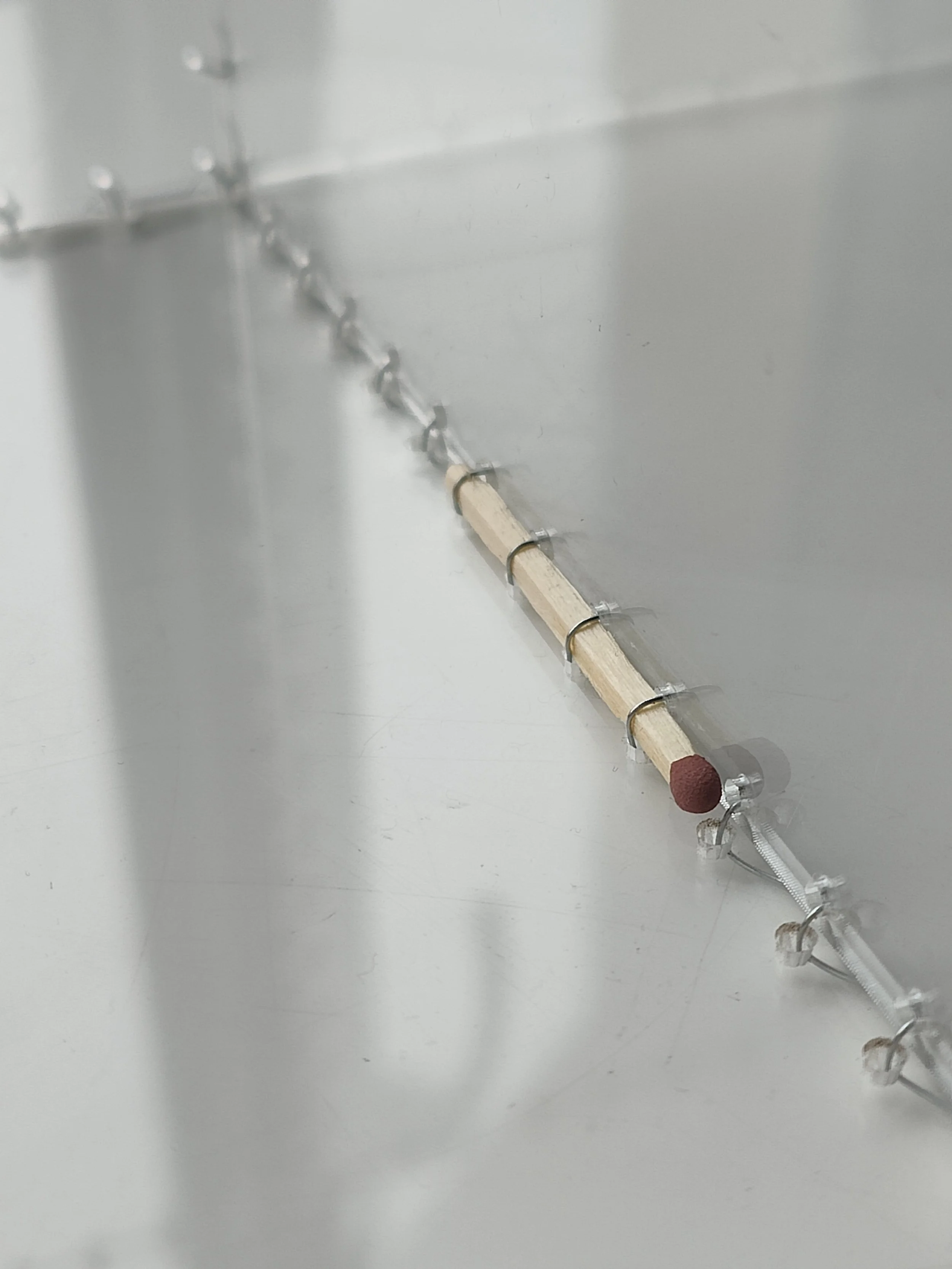 'Manage' 20cm² Acrylic, wire, match