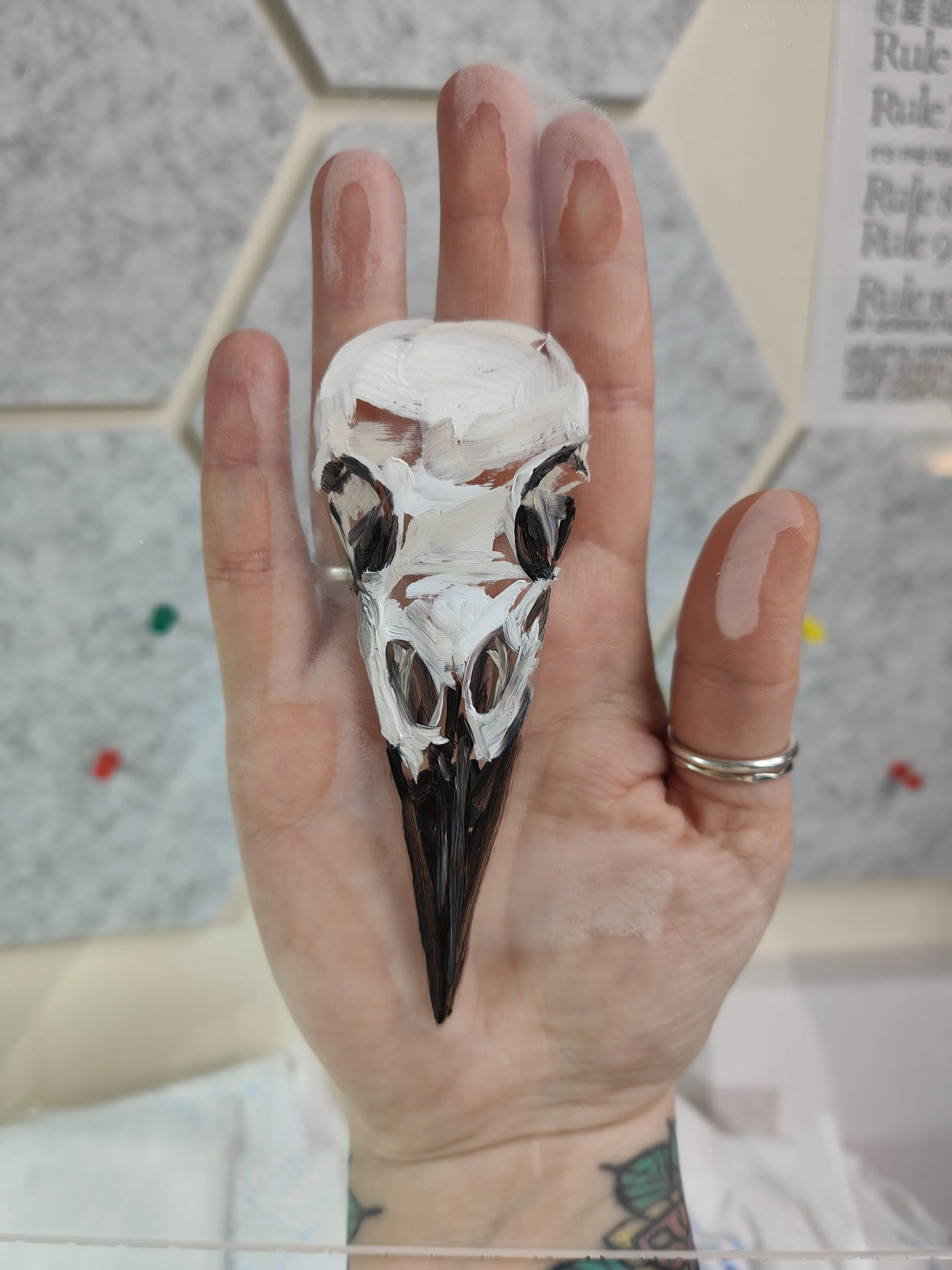 Untitled , A5 oil on Acrylic