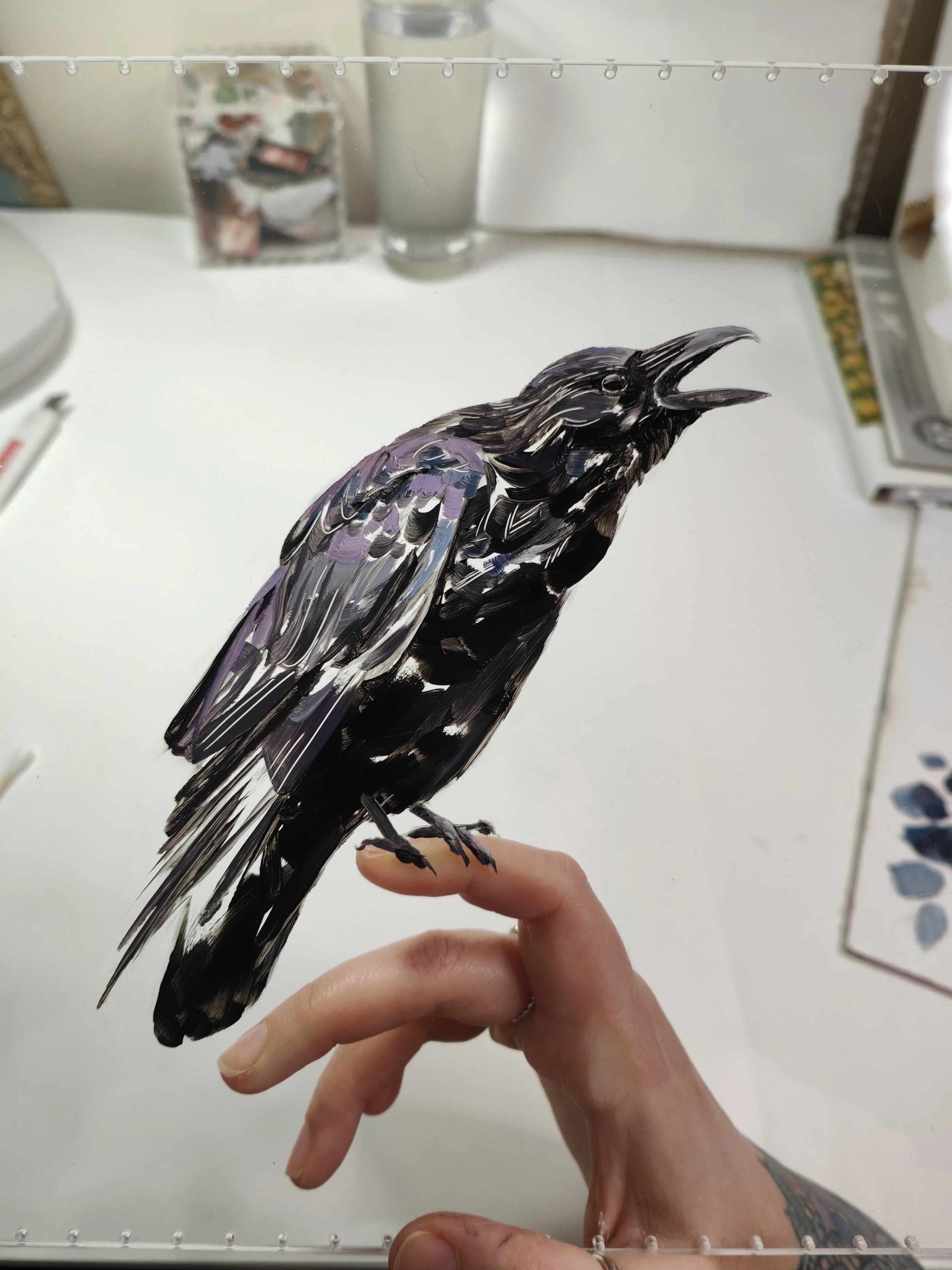 Untitled , A4 oil on Acrylic