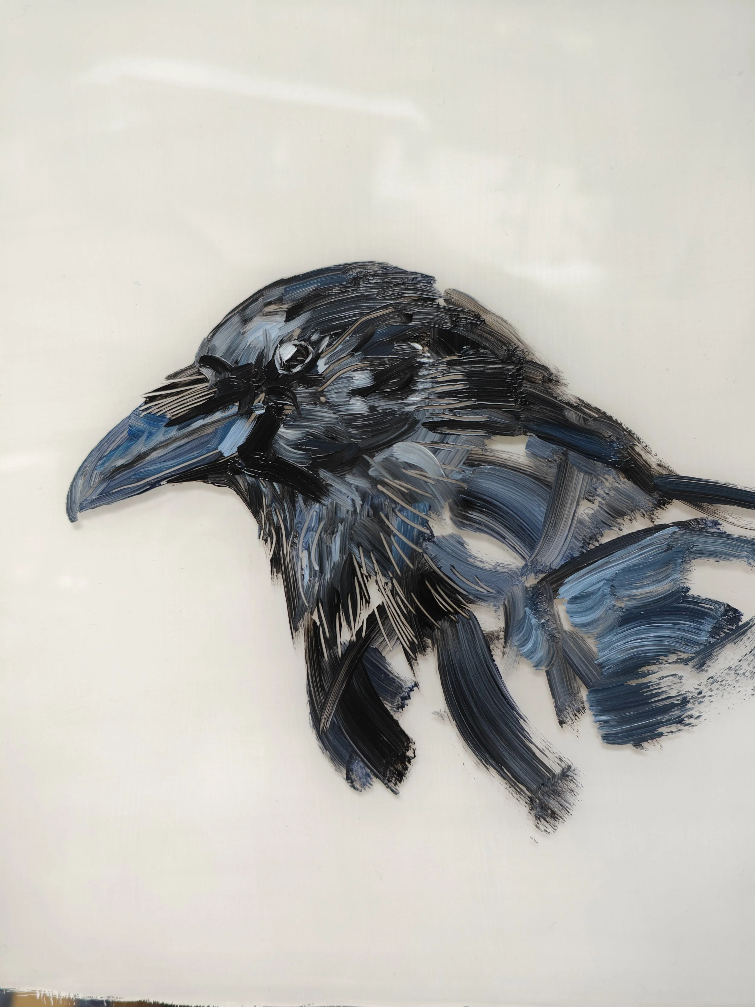 Untitled , A5 oil on Acrylic