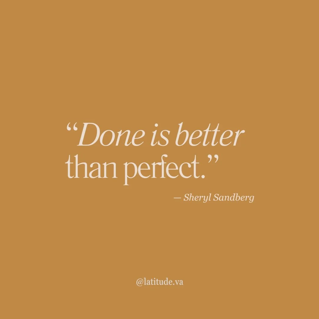 It sounds simple, but if you&rsquo;re a small business owner, you know how sneaky perfectionism can be.
We tell ourselves we&rsquo;ll launch when the copy is just right. We&rsquo;ll outsource when things calm down. We&rsquo;ll show up when we feel 10