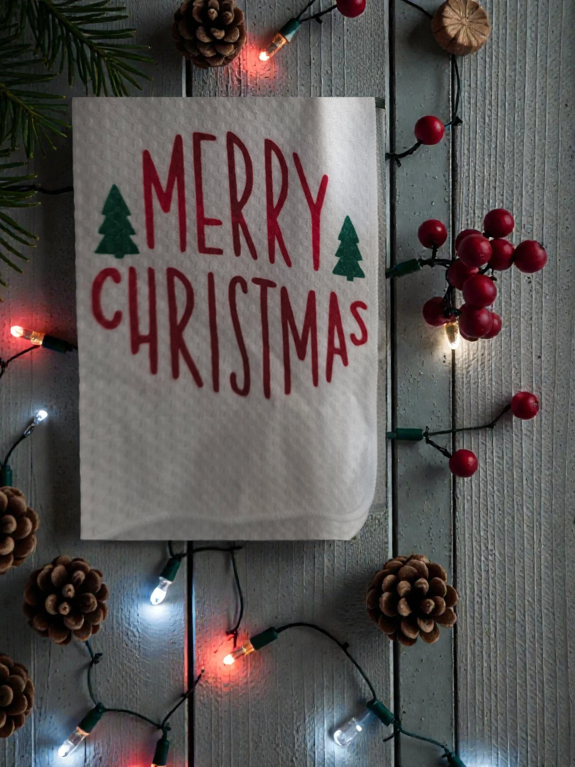 Merry Christmas Tea Towel