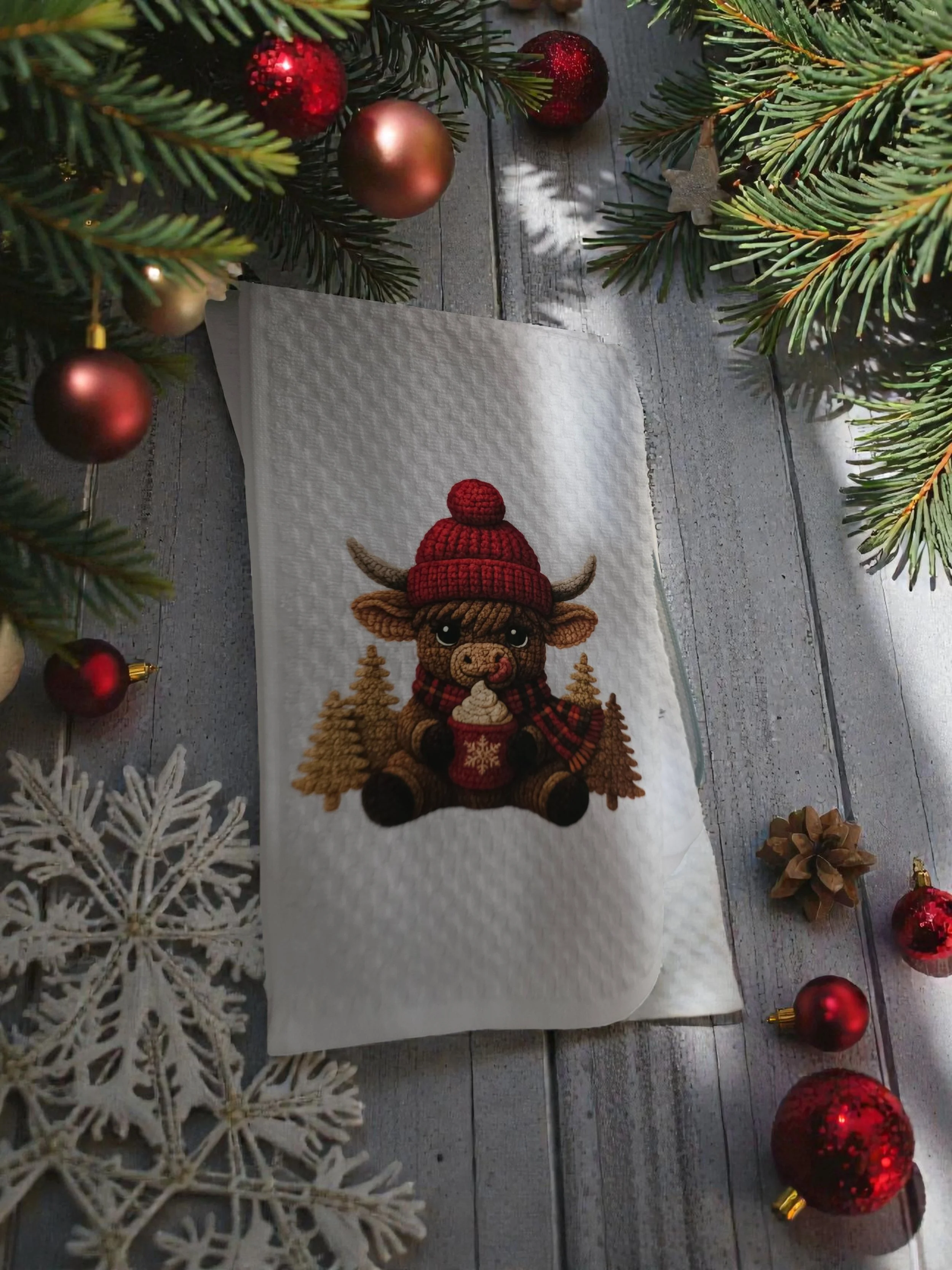Highland Cow Tea Towel