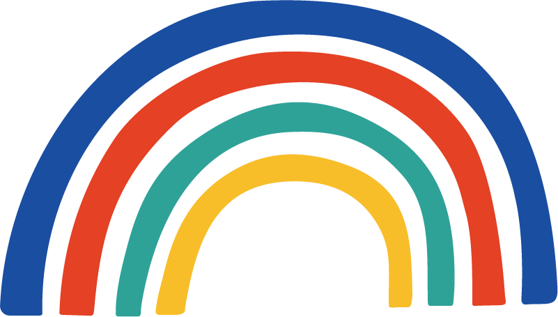 BWell Counseling logo showing colorful hand-drawn rainbow with blue, red, green, and yellow arcs.