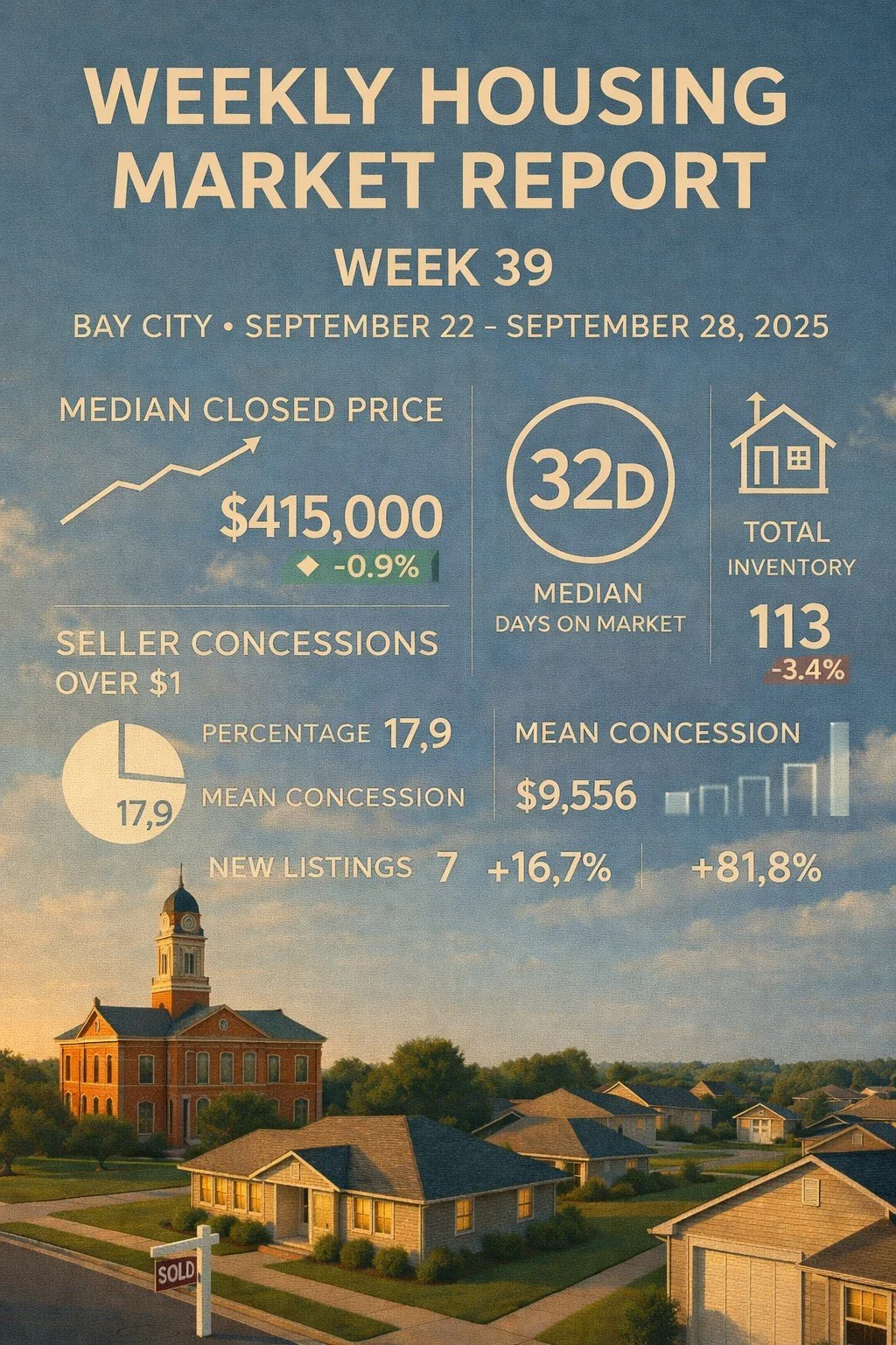 Weekly Housing Market Report – Bay City – Week 39: Sept 22–Sept 28, 2025