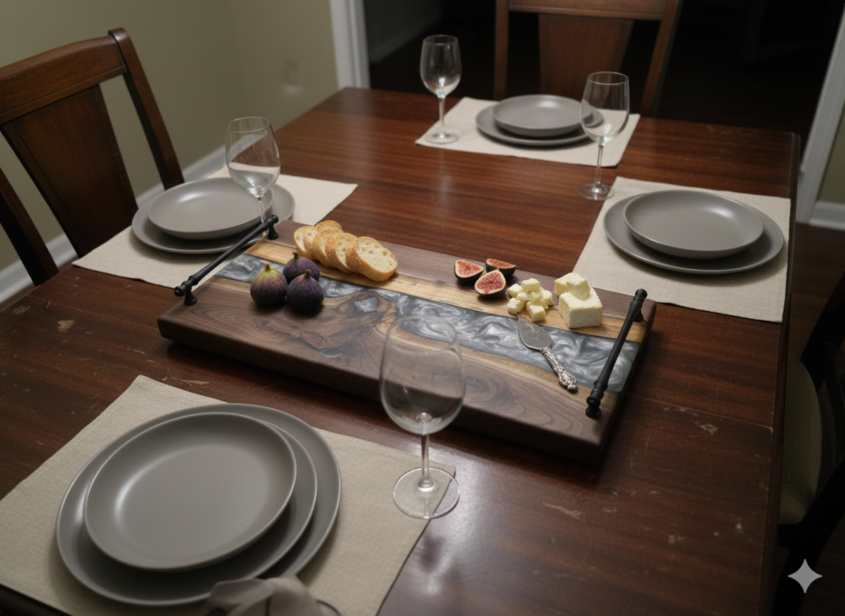 Nightshade Nook black walnut charcuterie board lifestyle setting.png