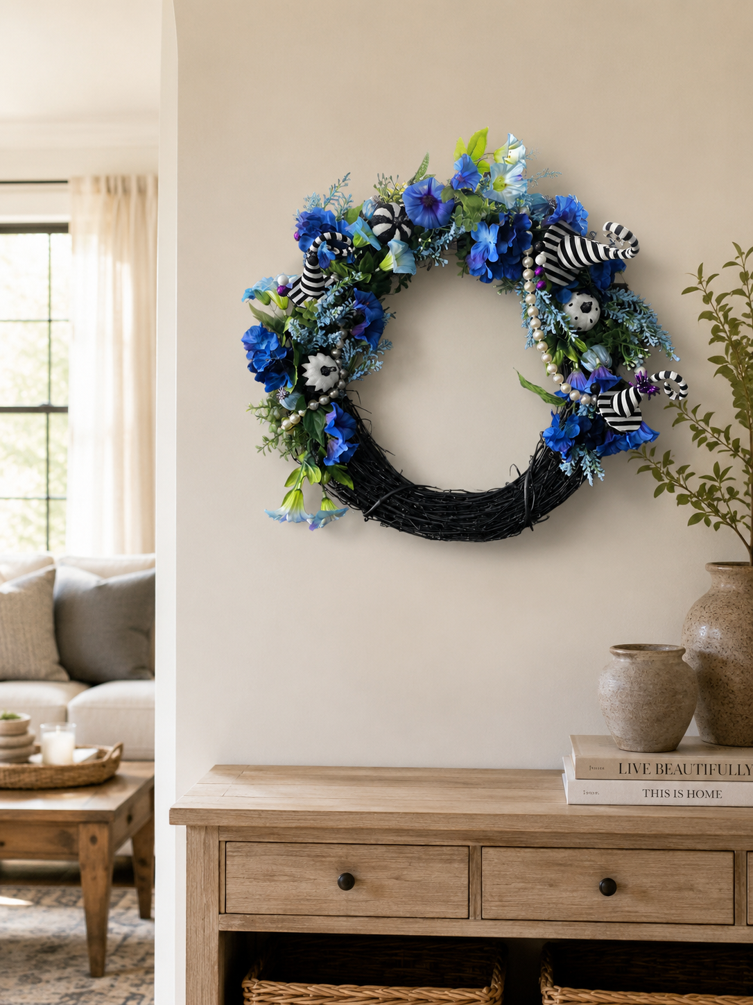 Blue floral grapevine wreath.png