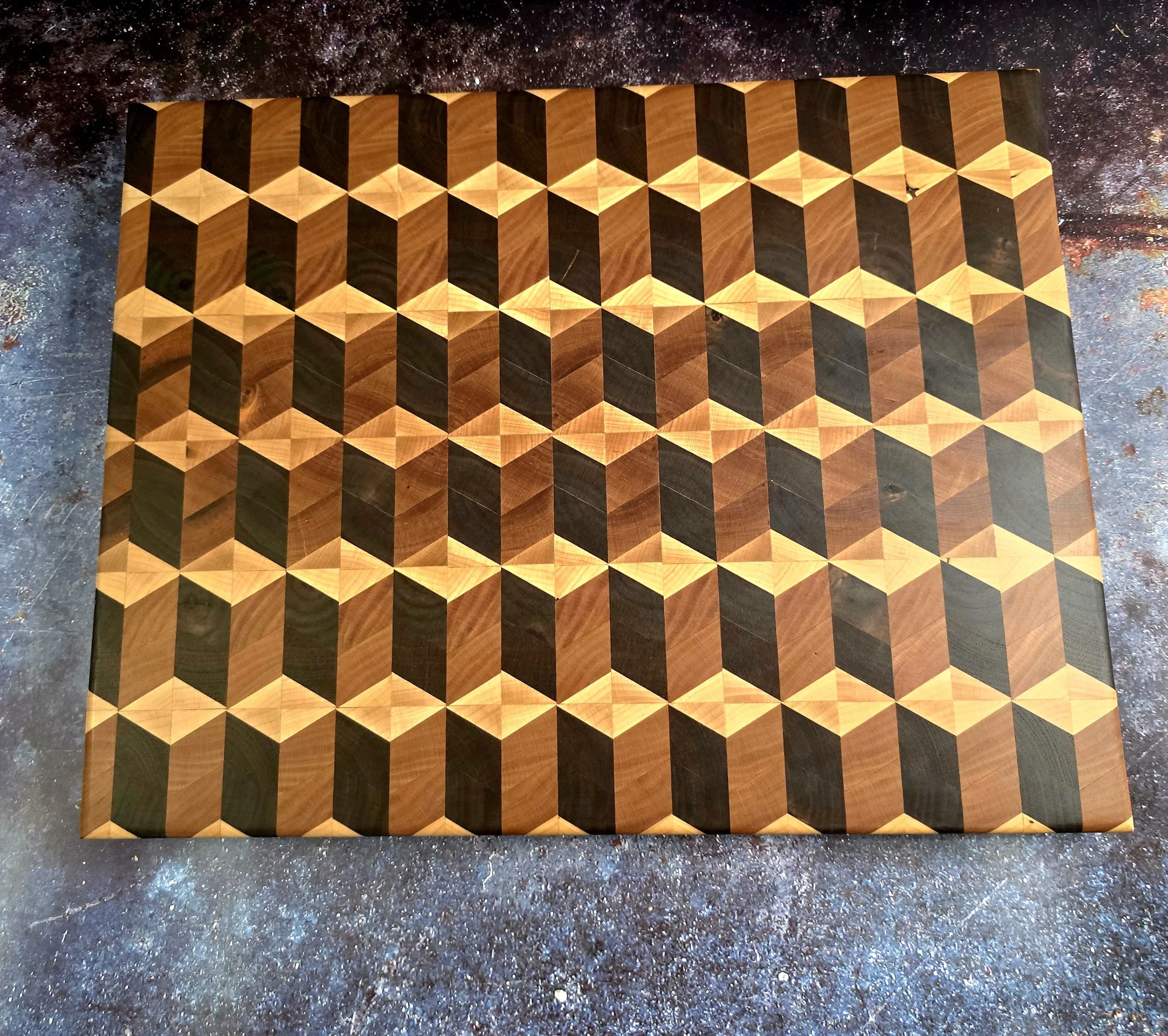 Detail of wood grain in walnut section