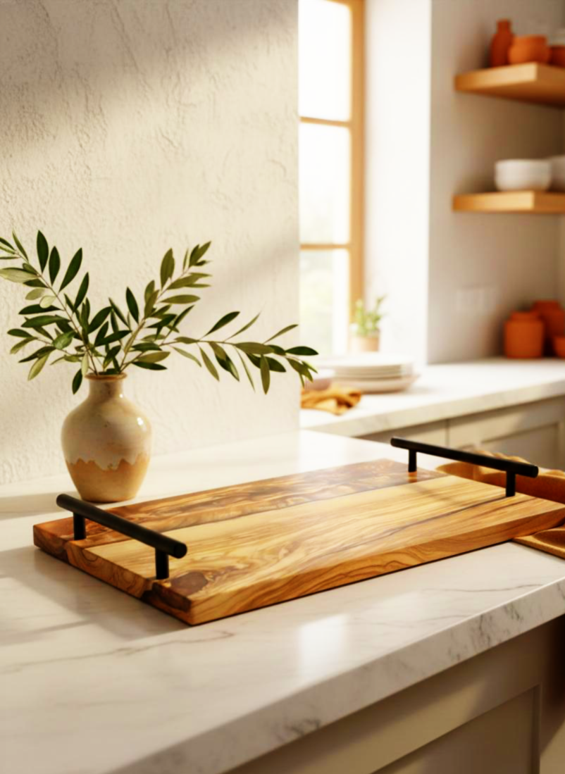 Copper resin charcuterie board lifestyle image