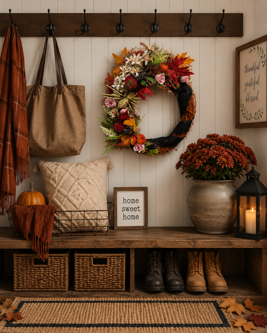 Twilight Harvest – 18" Autumn Door Wreath