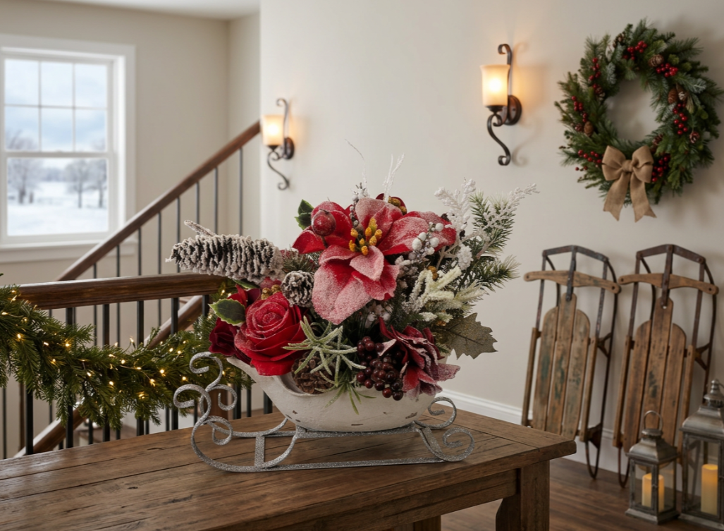 Winter Garden Decor Sleigh
