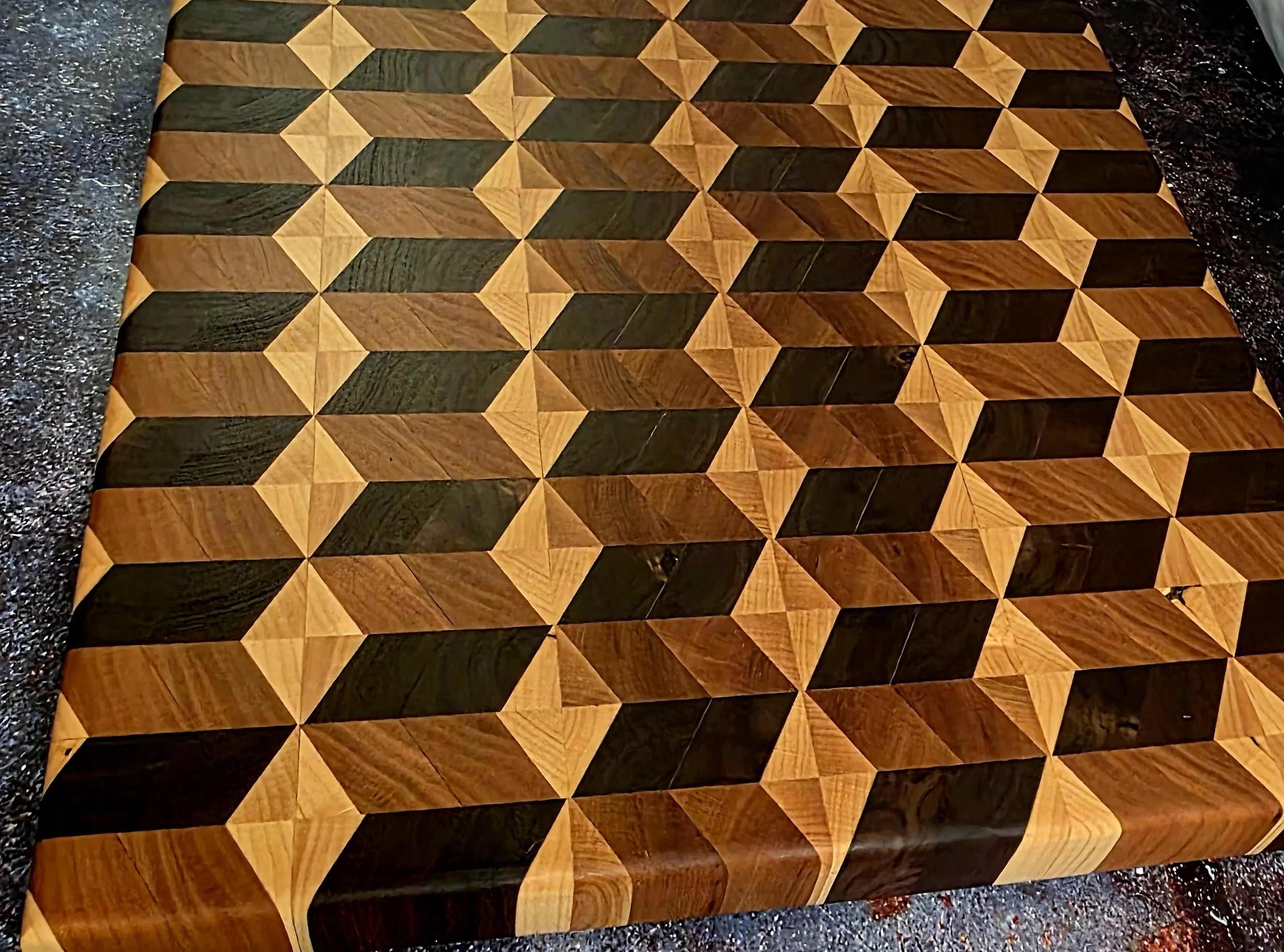 Close up view of Crafted Grain Illusion board