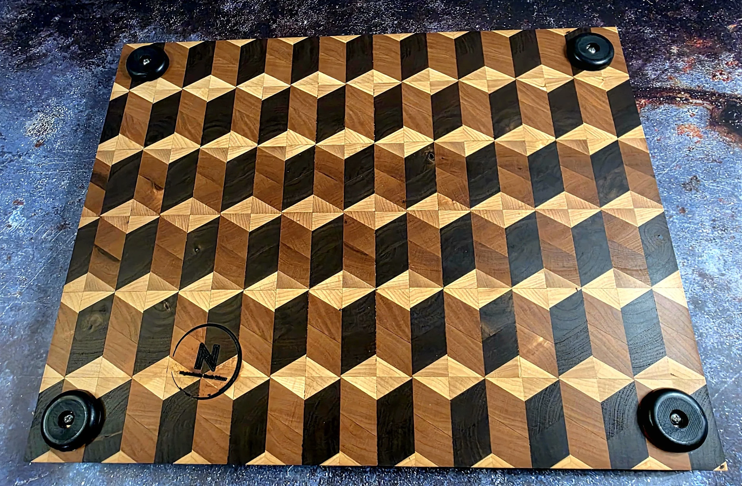 Close up view of Crafted Grain Illusion board
