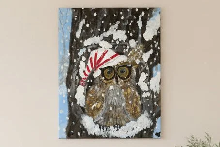 snowy owl artwork hanging wall display.jpg