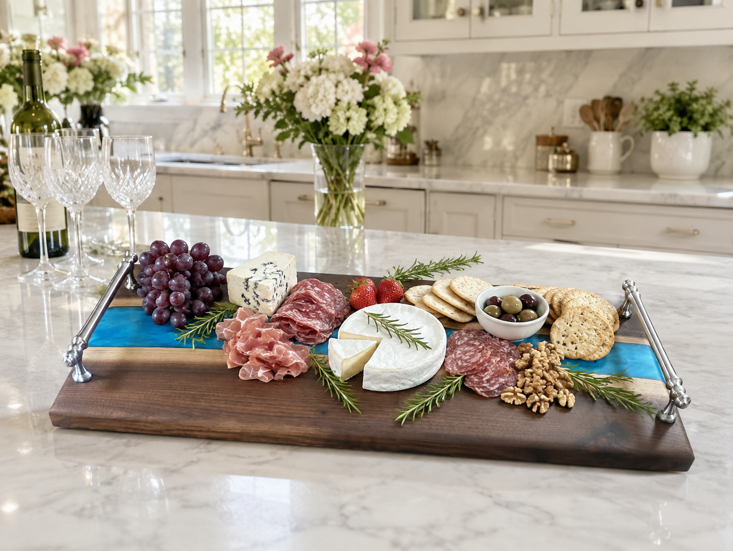 Large black walnut serving tray with vibrant blue epoxy river.png