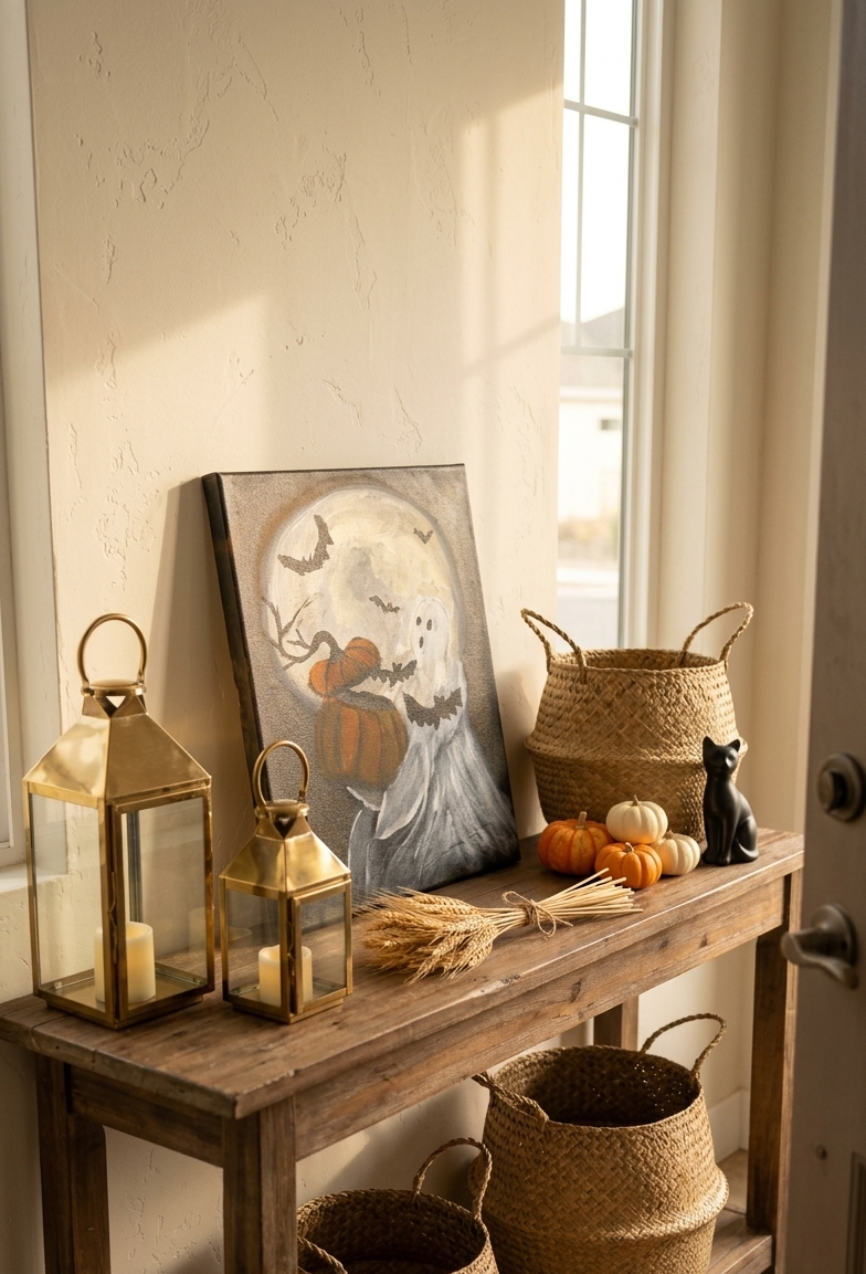 Hand-painted Halloween canvas for cozy cottage-style fall decorating.png