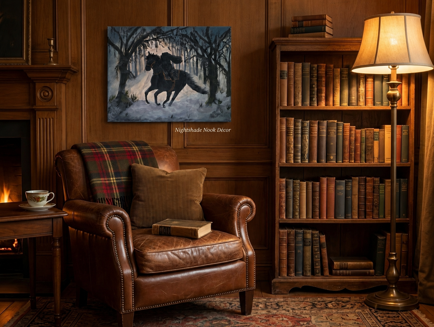 The Hollow at Dusk – Original Hand-Painted Woodland Canvas