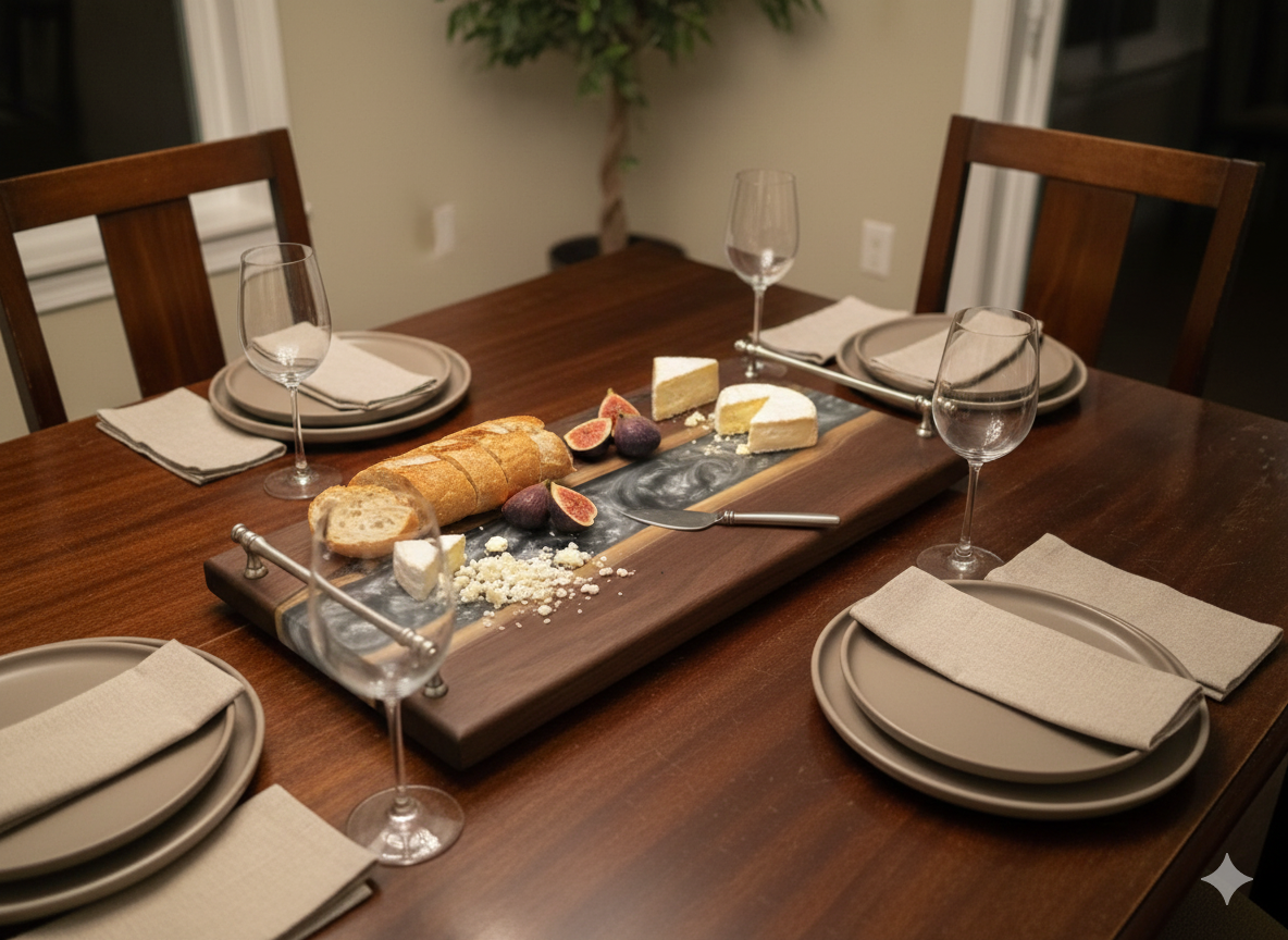 Black walnut charcuterie board styled for entertaining.png