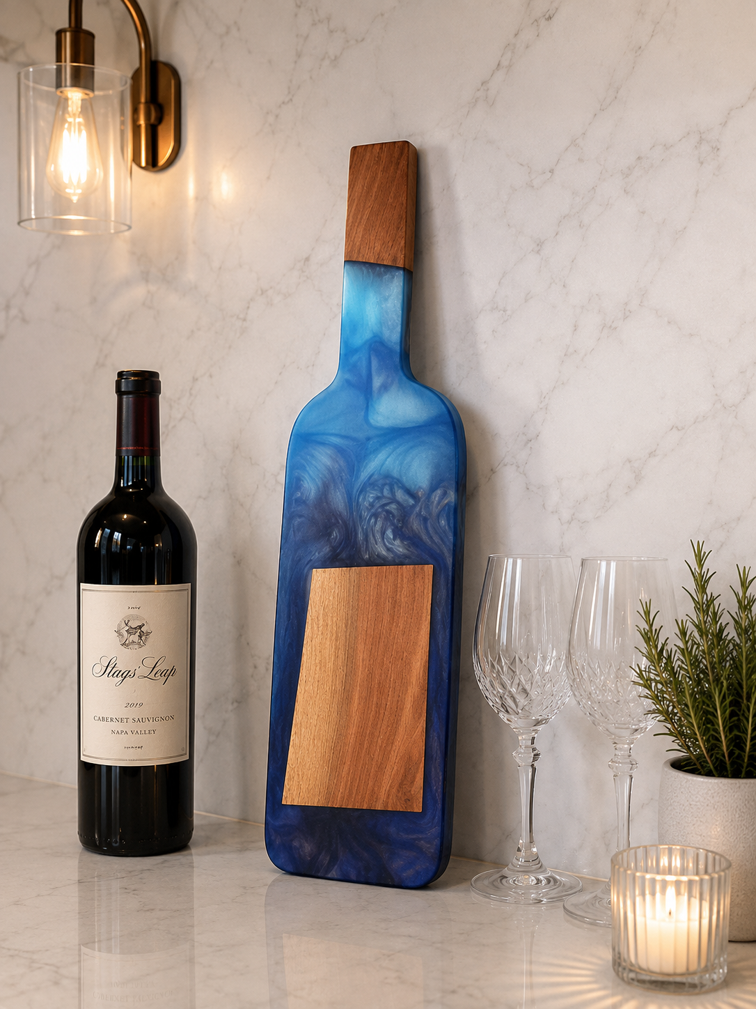 Blue wine bottle serving board for entertaining (2).png