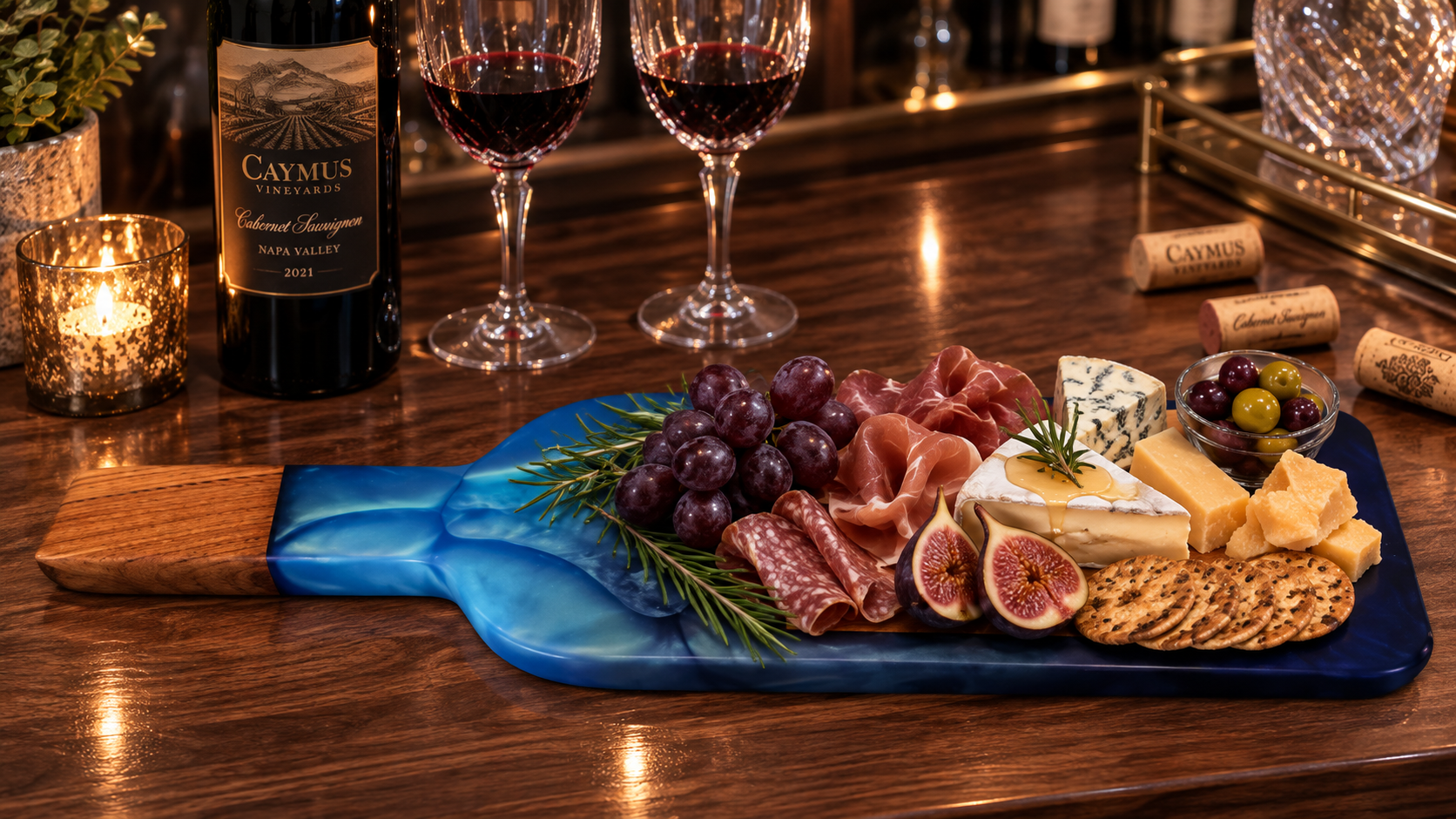 Sapphire Reserve – Wine Bottle Charcuterie Board