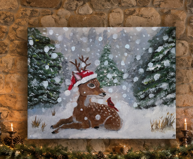 Original hand painted woodland Christmas wall art.png