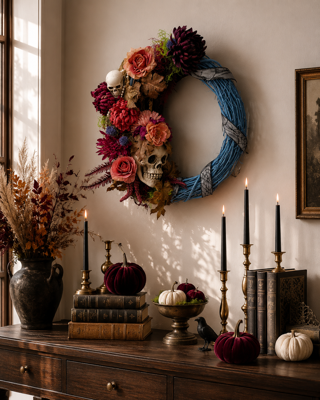 Blue Halloween wreath.png