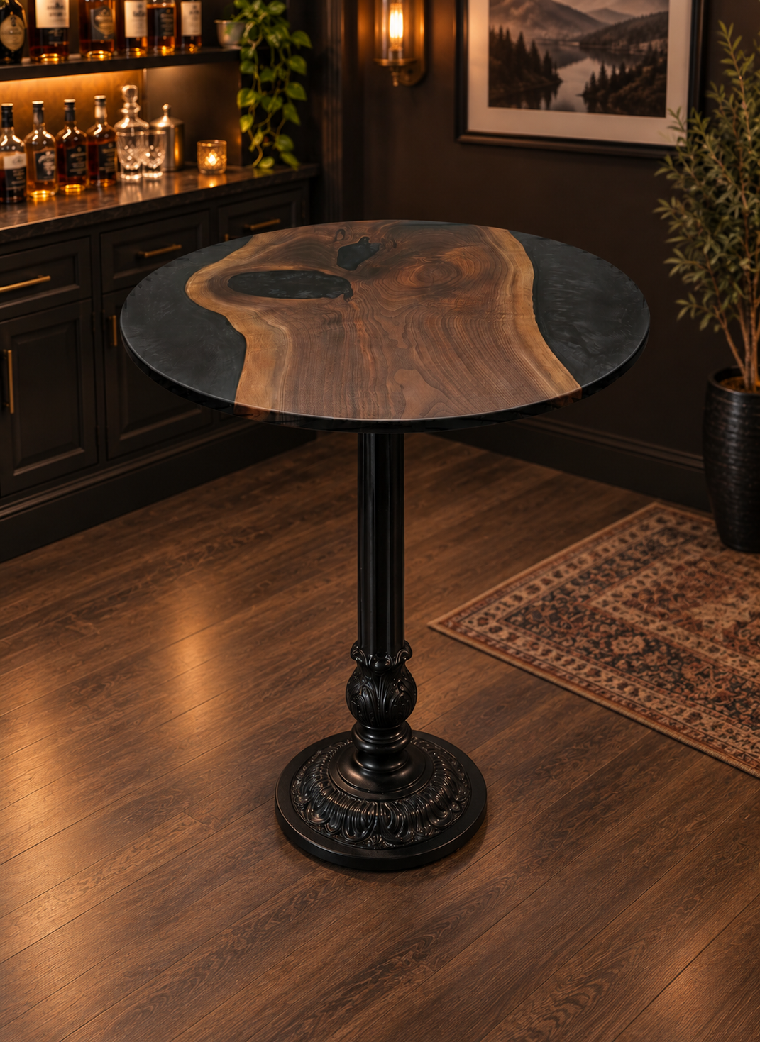 Midnight Cask 36-inch round black walnutpub table.png