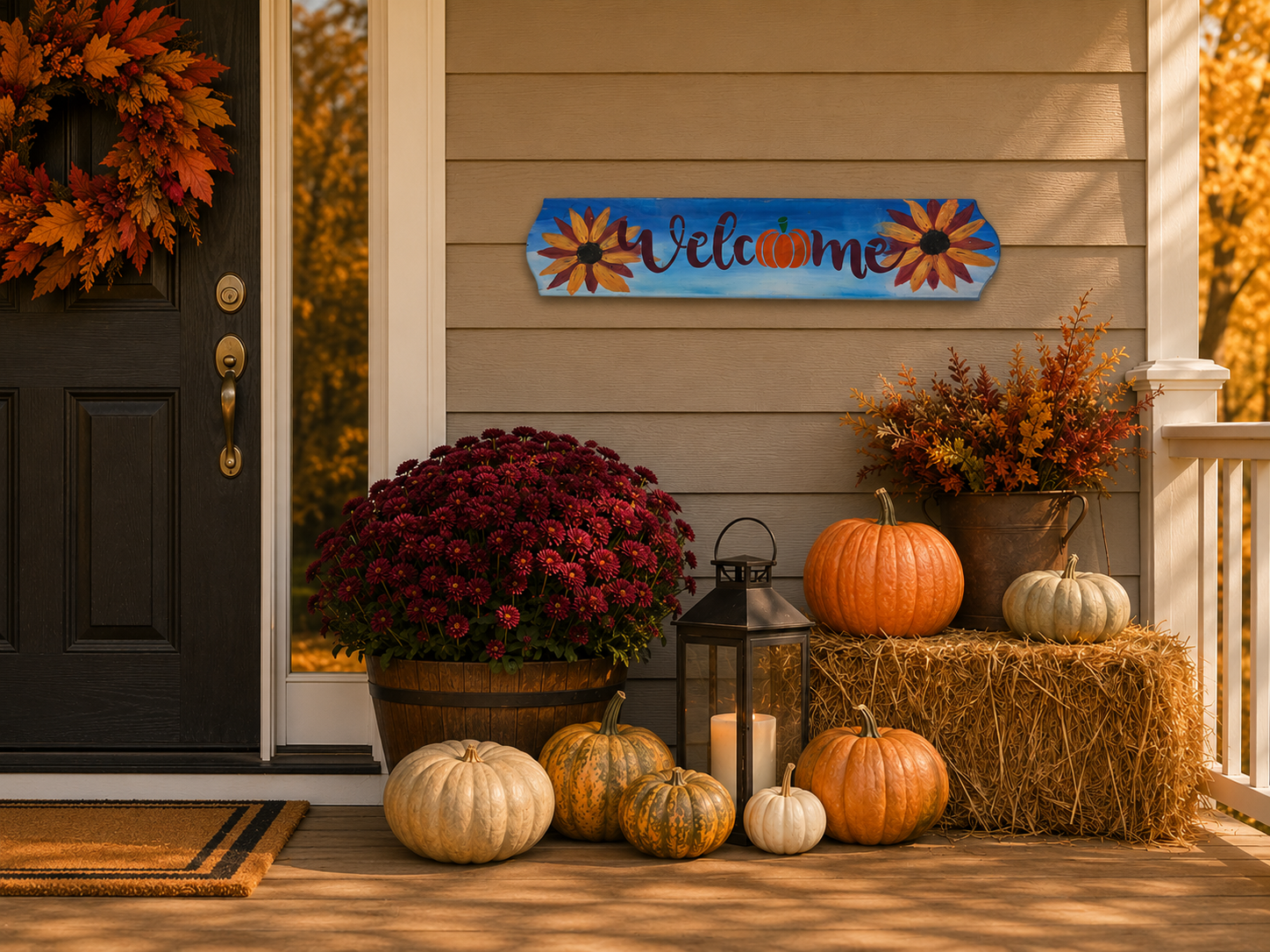 Fall welcome sign with burgundy flowers.png