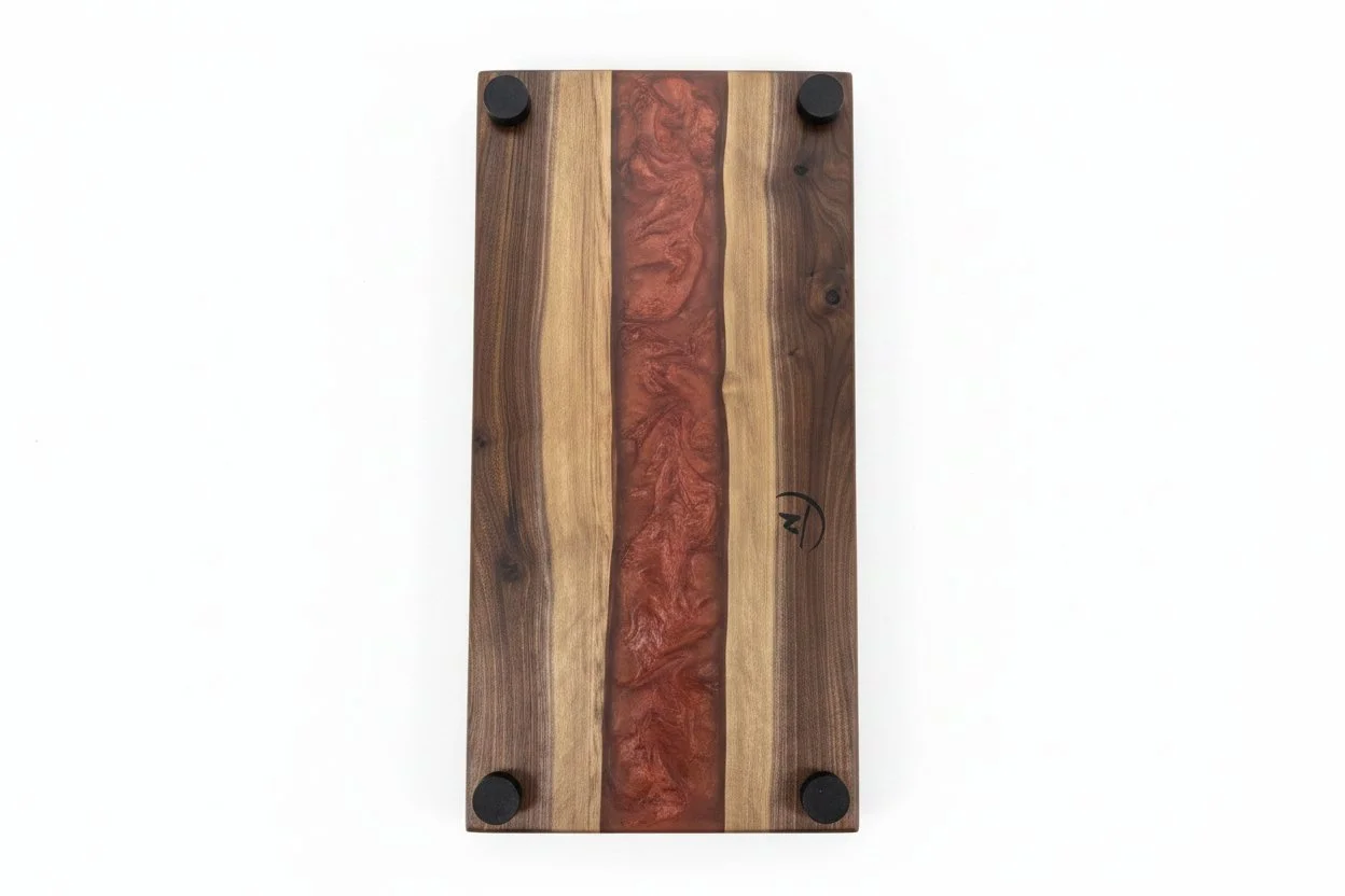 Bottom of handmade wood board with epoxy river centerpiece.jpg