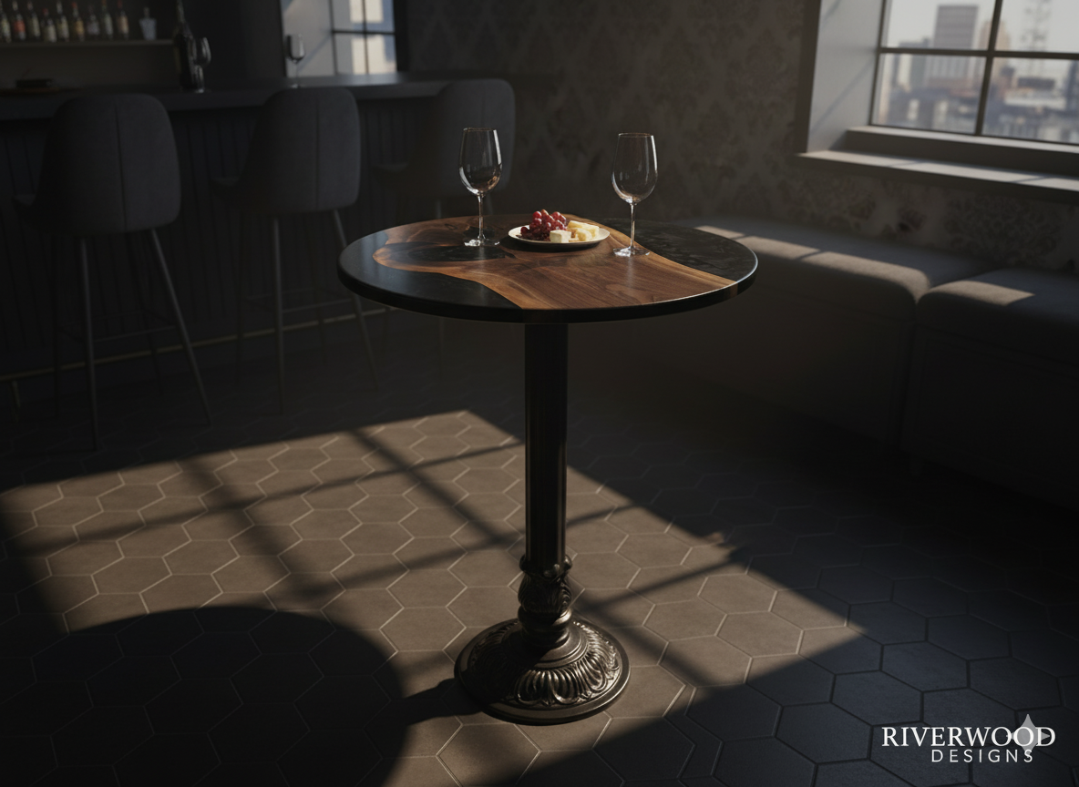 black walnut pub table