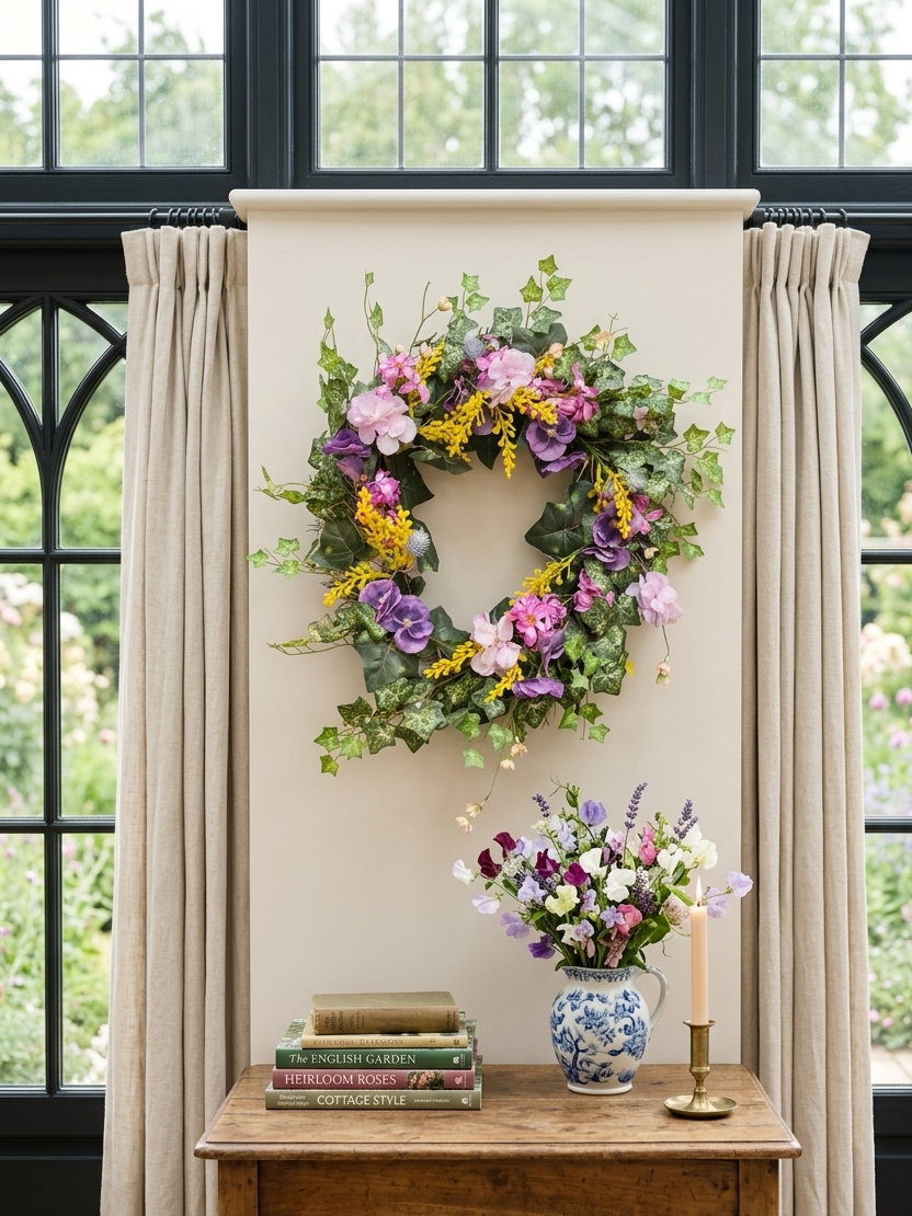 summer cottage garden wreath
